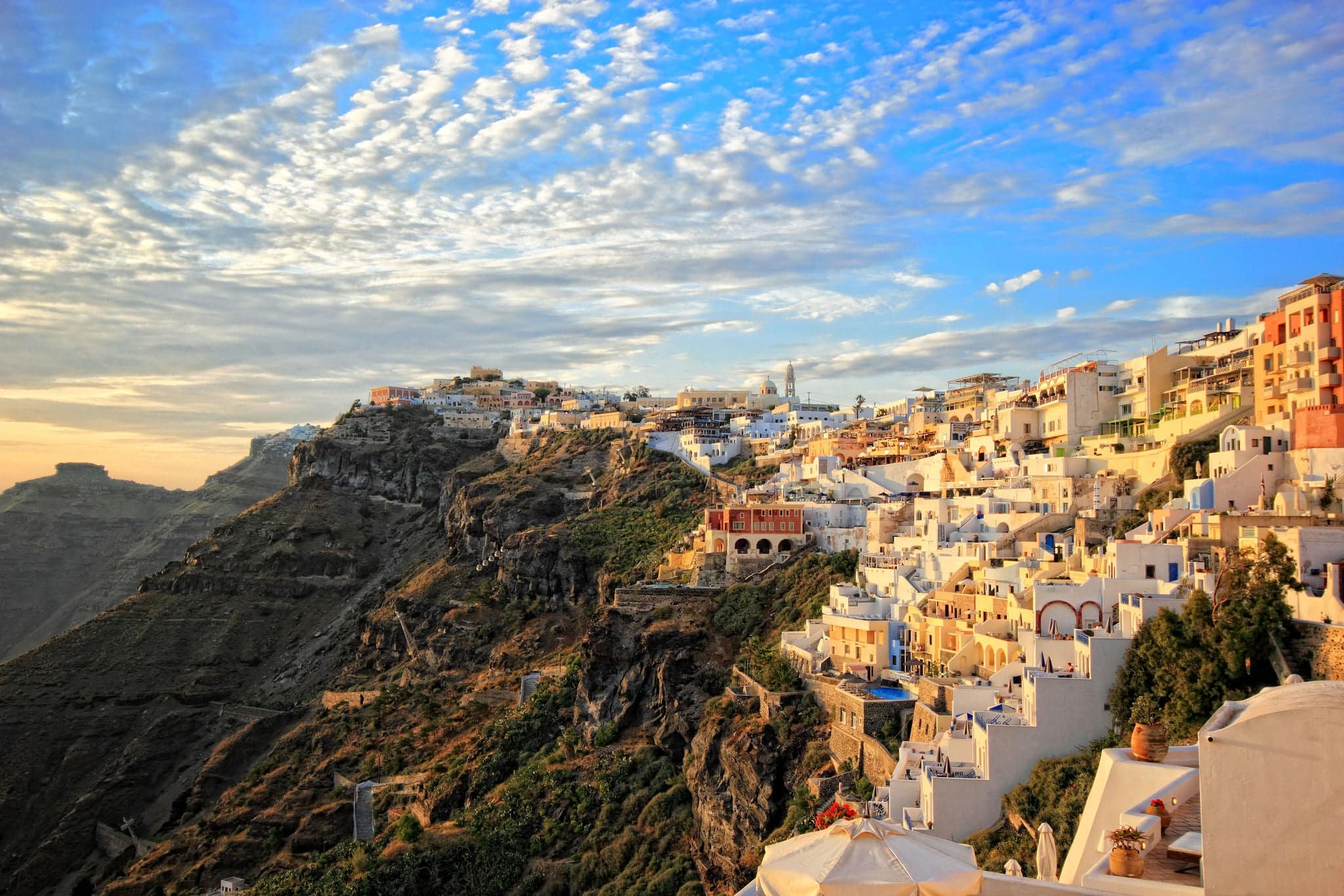 view of Fira town - Santorini  Greece