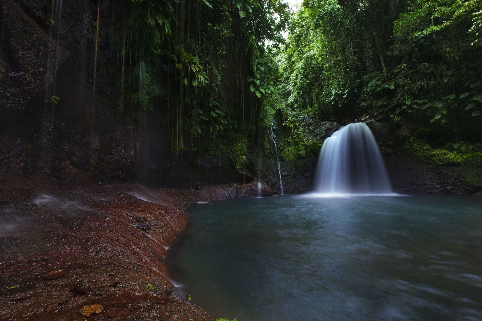 "Saut de la lézarde" a waterfall in Guadeloupe tropical forest