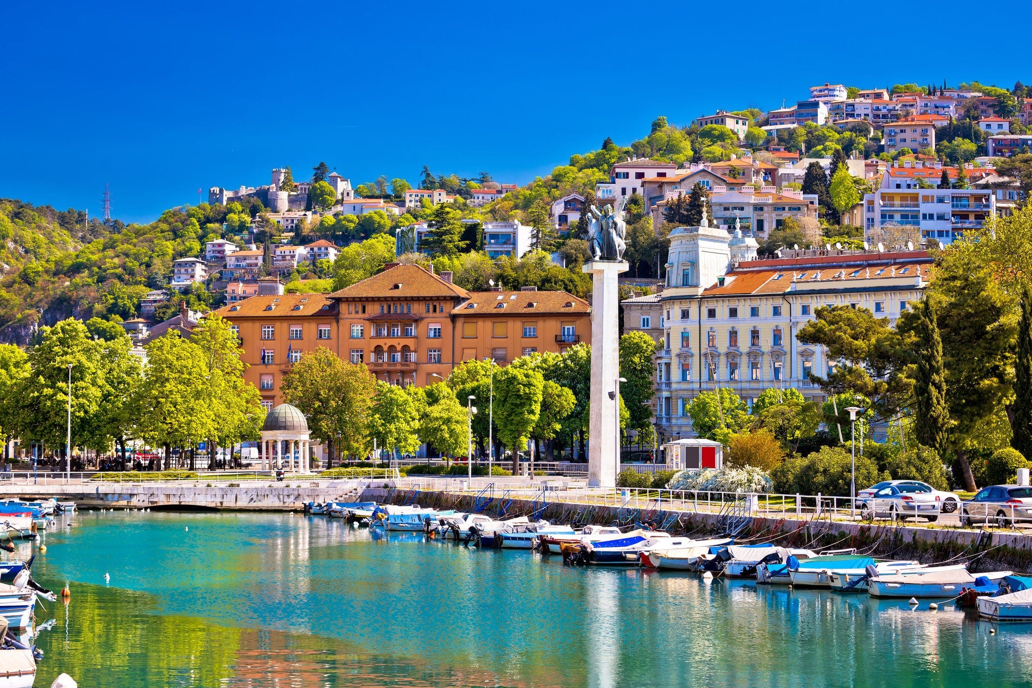 City of Rijeka Delta and trsat view, Kvarner bay, Croatia