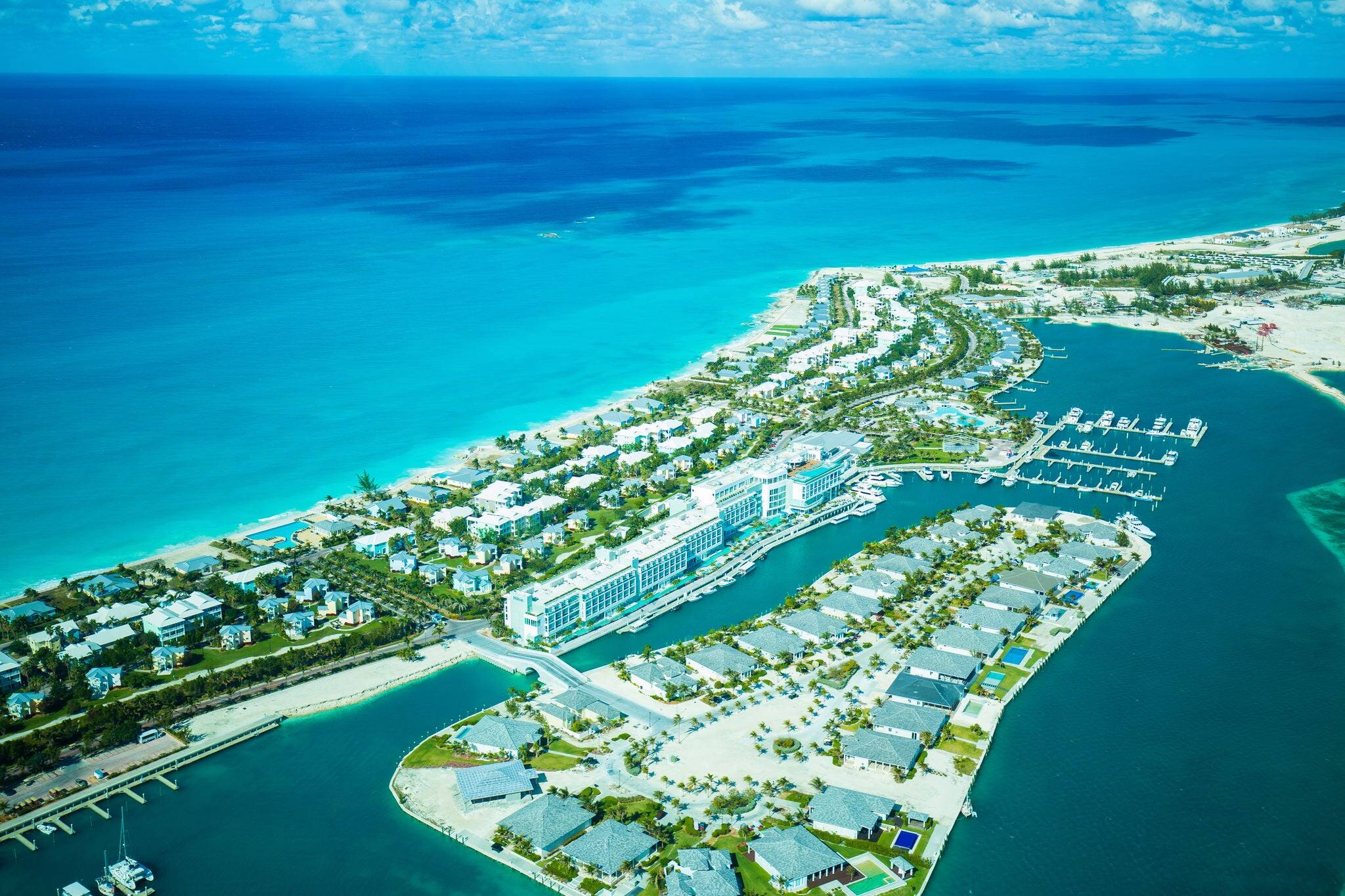 Aerial view Bimini island, Bahamas