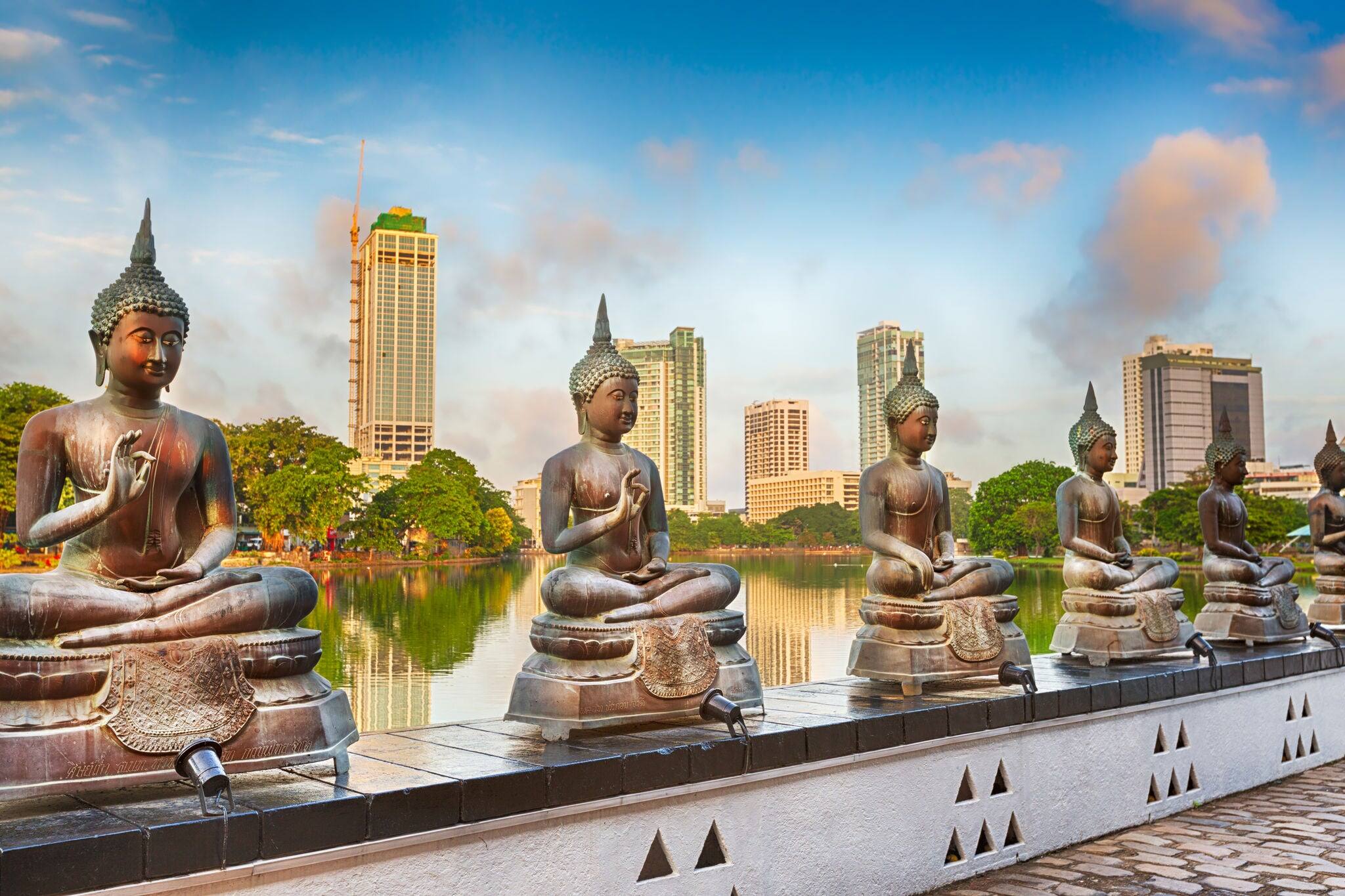 Seema Malaka temple on Beira Lake. Colombo, Sri Lanka. Panorama