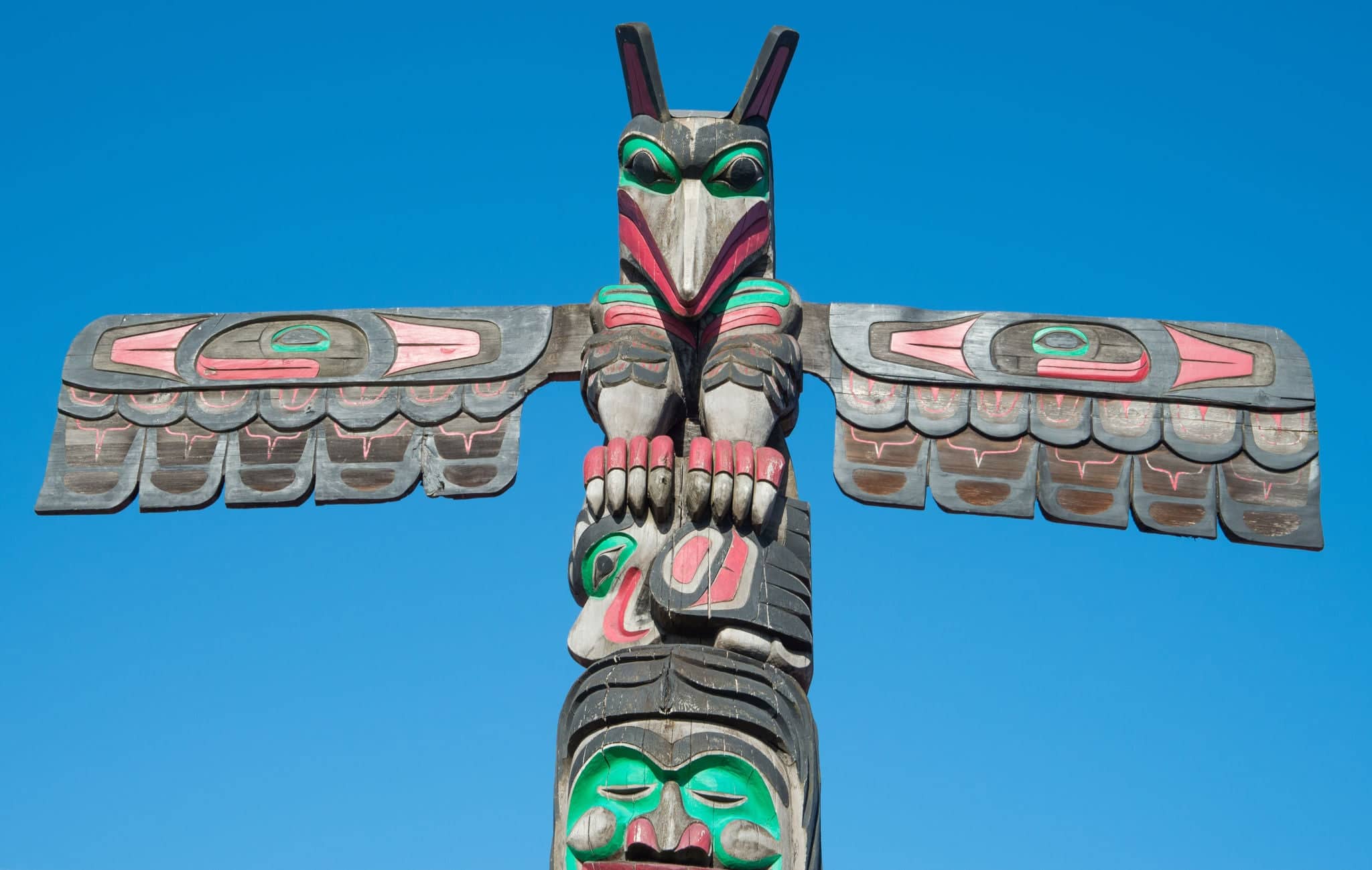 Totem pole at Duncan, British Columbia