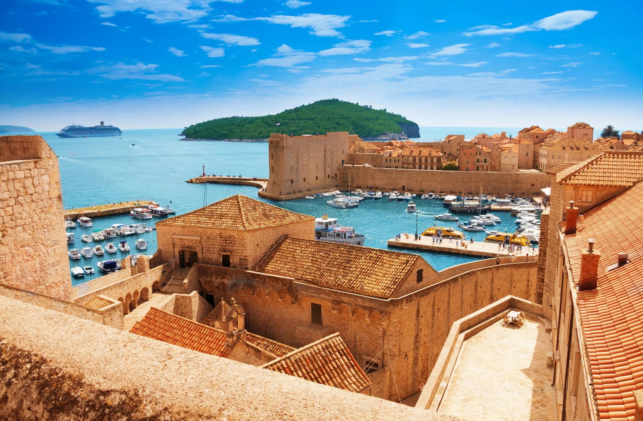 Port of Dubrovnik from the old city walls