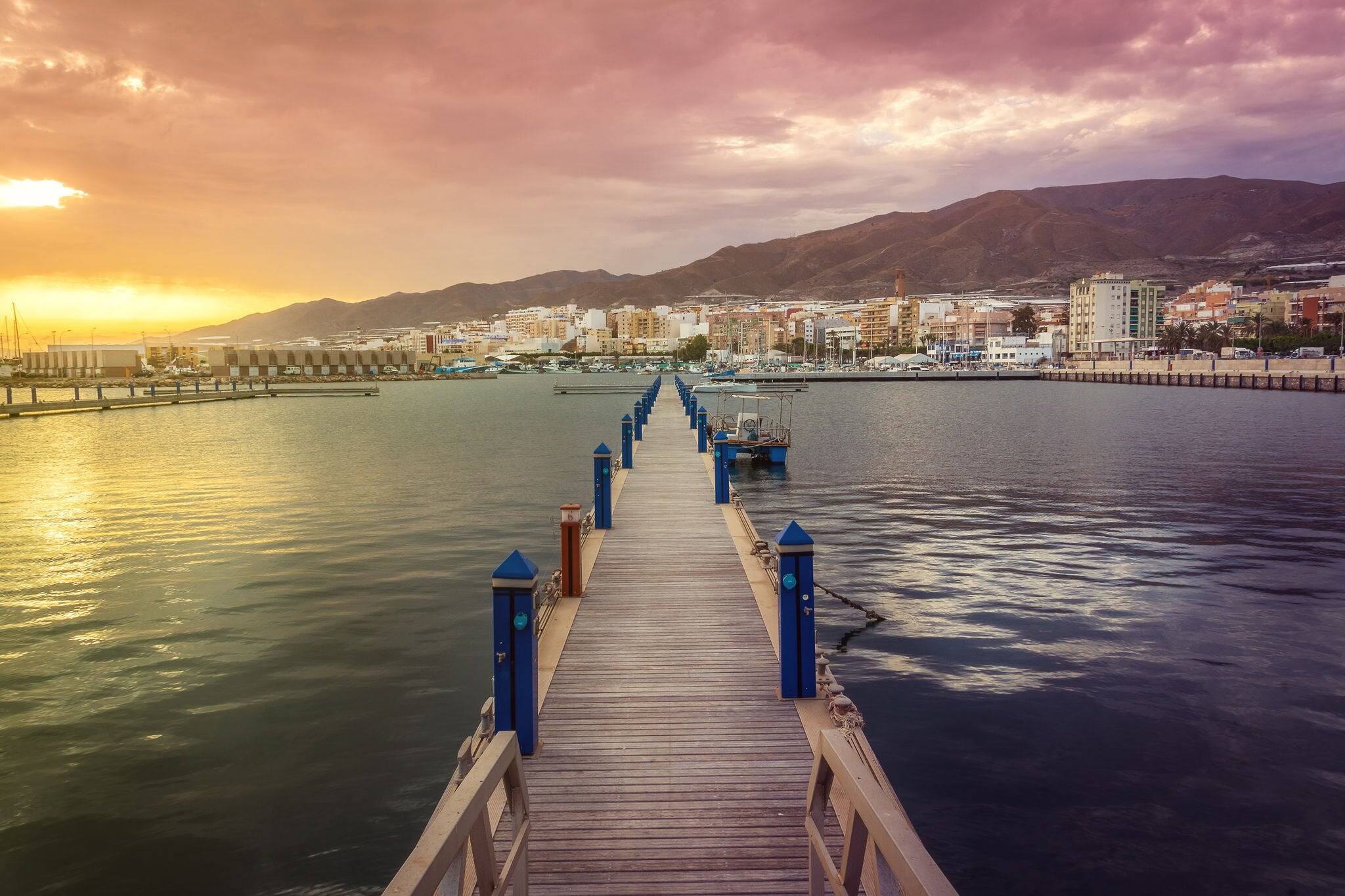The beautiful port of the town of Adra to be in the province Almeria, Spain