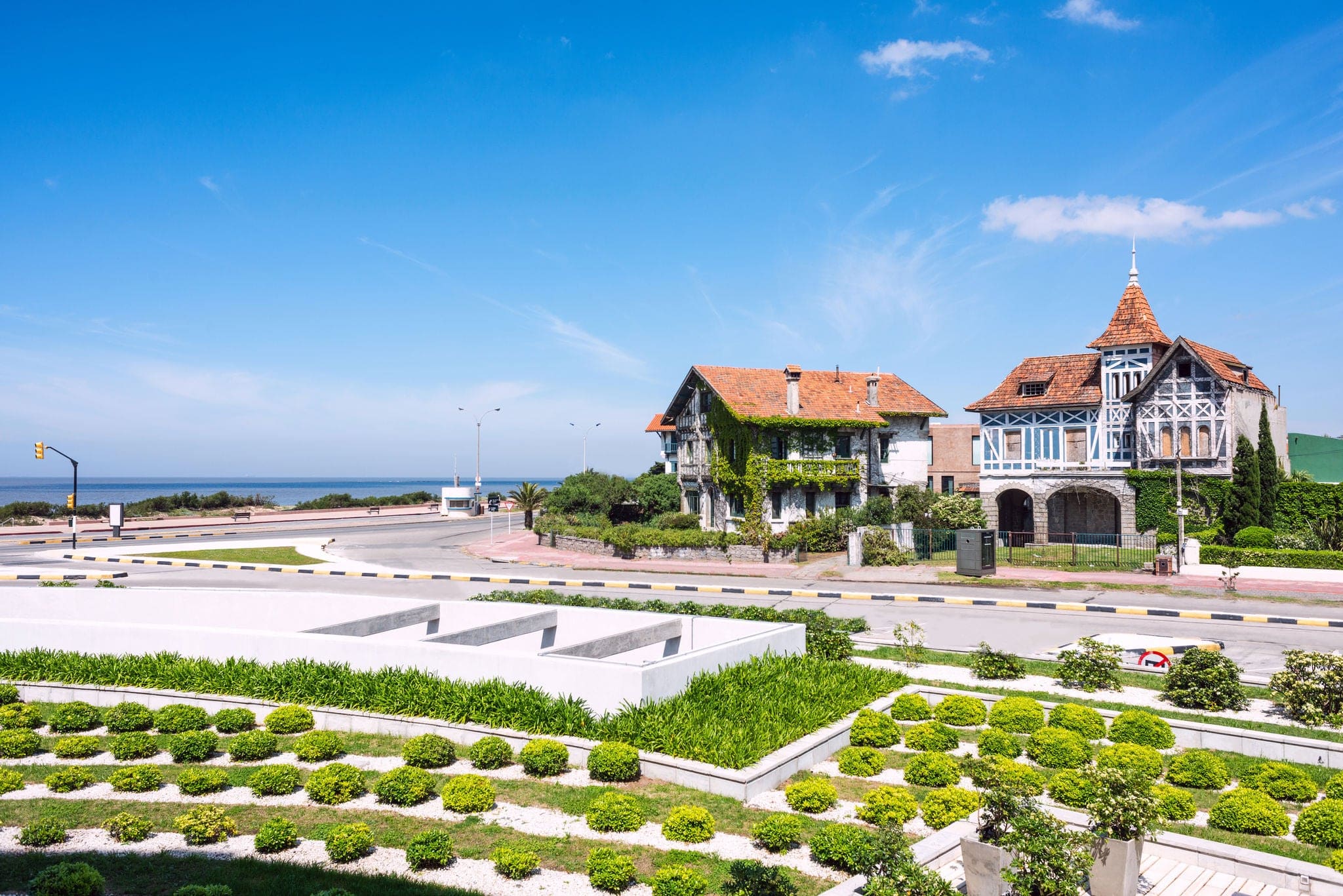 Coastal avenue of Montevideo named Rambla ore Avenida Alfredo Arocena in the Carrasco neighbourhood, Uruguay