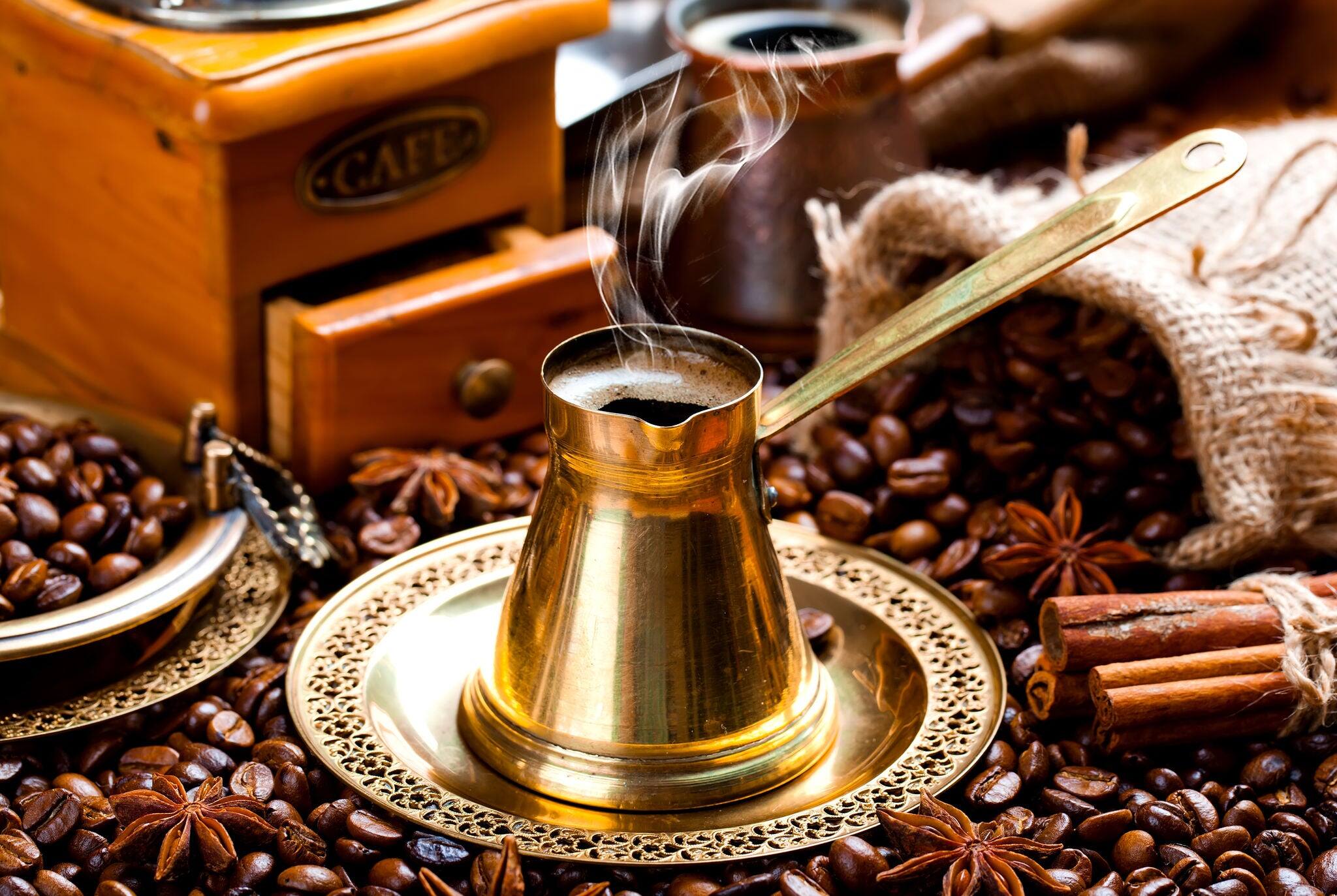 Black coffee in oriental style