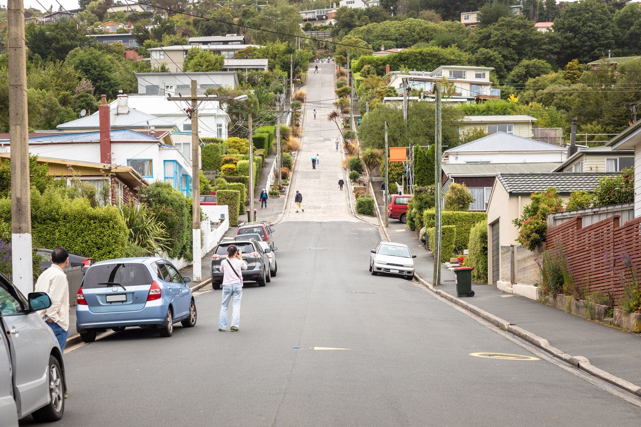 An image of the very steep Baldwin Road in Dunedin New Zealand