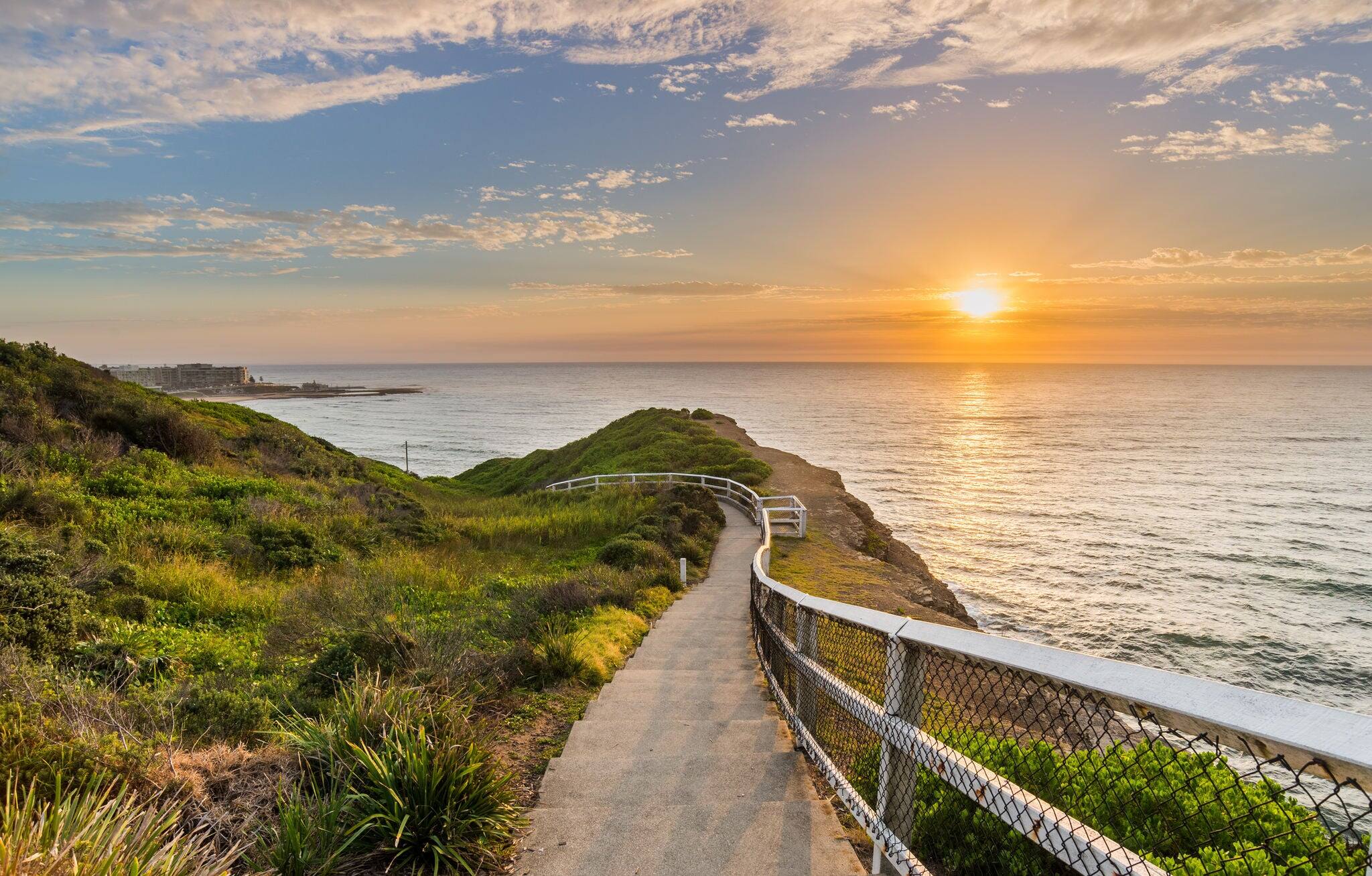 Path running down to the beach at Newcastle Bogie Hole.