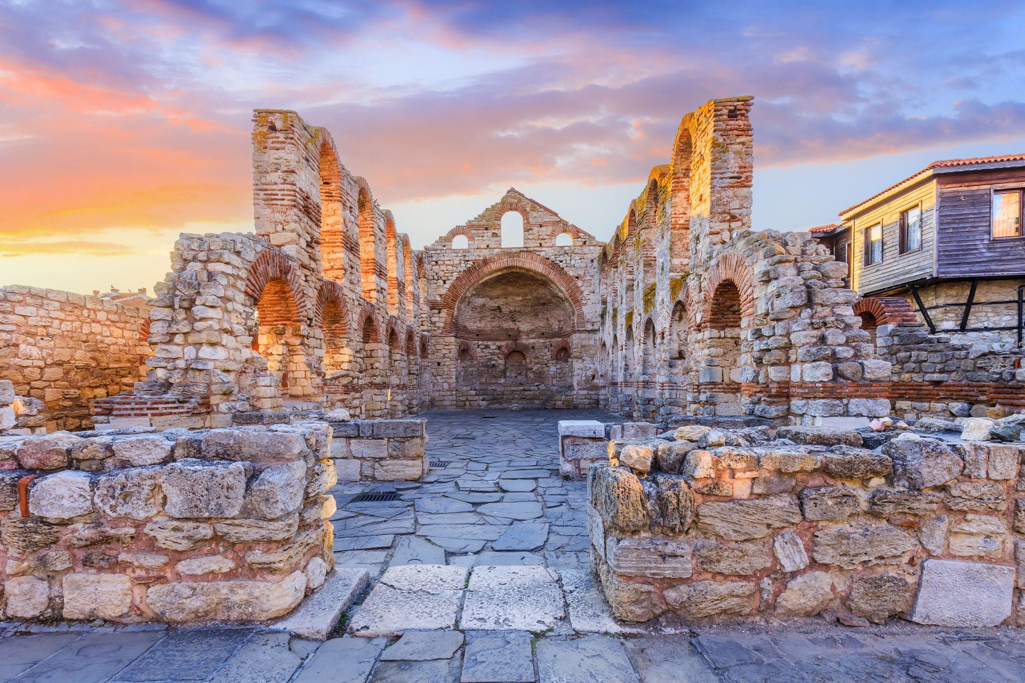 Nessebar (Nesebar), Bulgaria. The Ancient City of Nessebar, Church of St. Sophia. Black Sea Coast, Burgas.