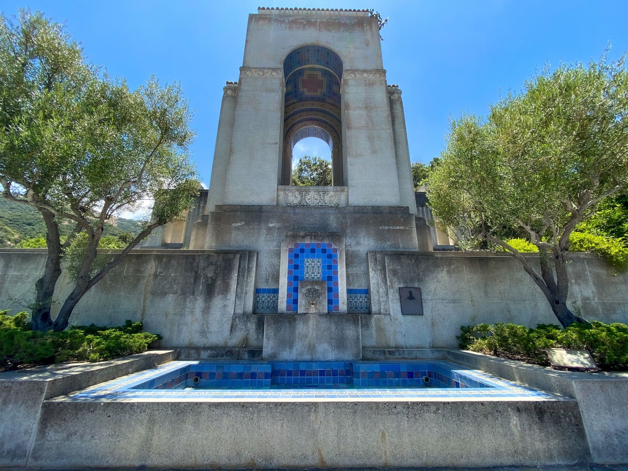 Wrigley Memorial monument at Wrigley Memorial and Botanic Garden on Santa Catalina Island, California, USA. June 20th, 2020