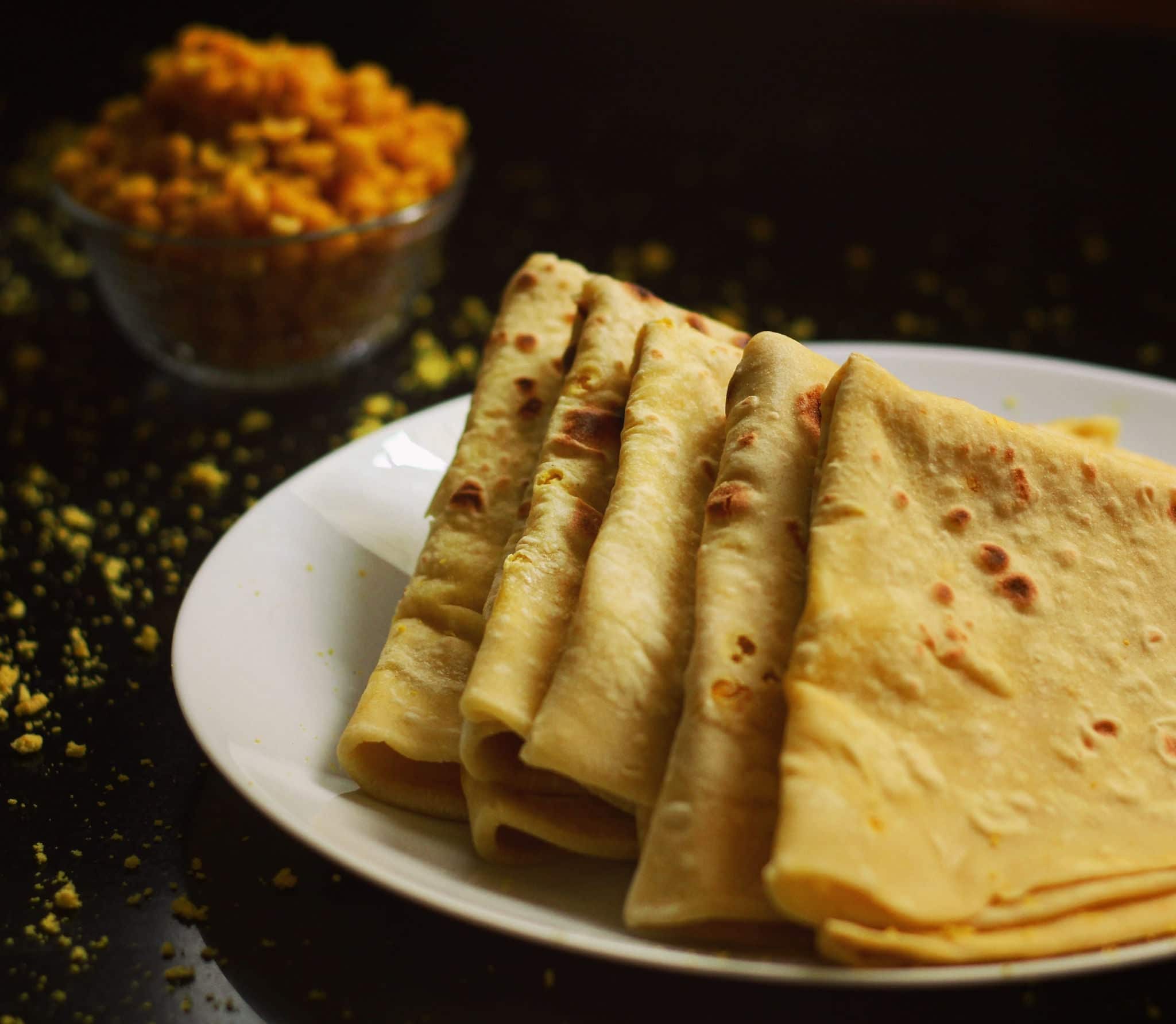 Dholl Puri, A preparation of Whole Wheat Flour with Lentils, It is an iconic street food of Mauritius.
