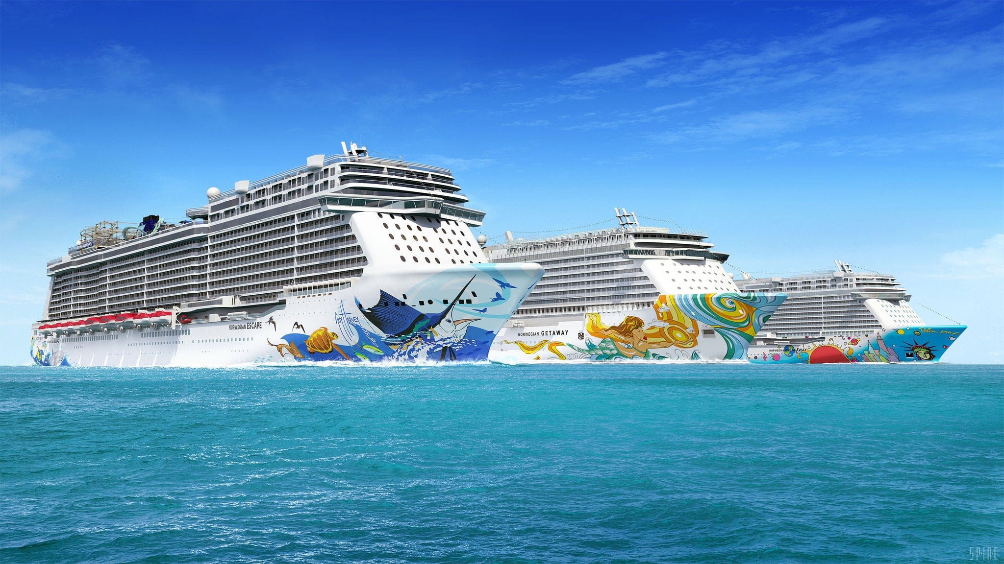 NCL Multi Ships Cruise Multi Ship Aerial