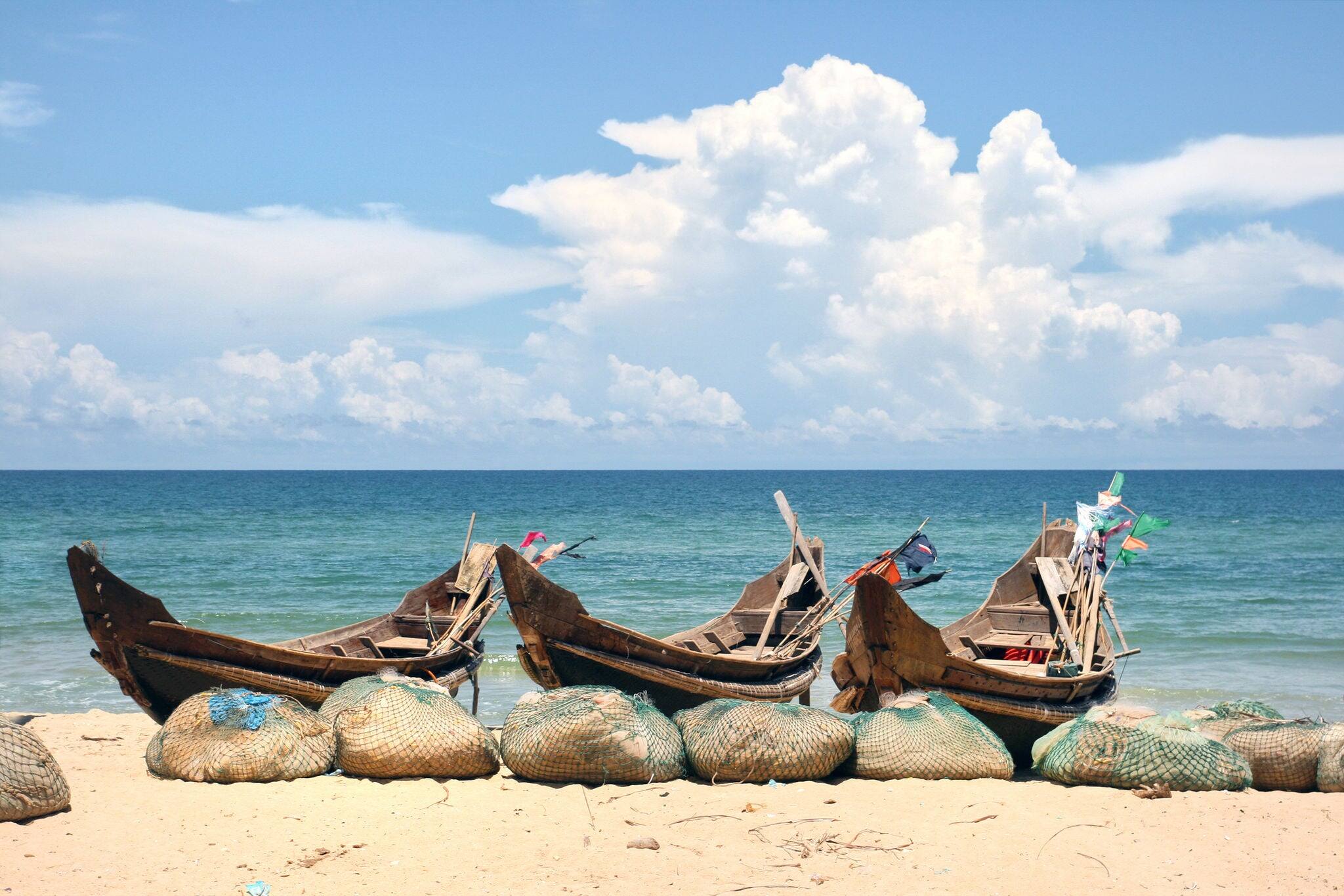 Fishing boats on the Vietnamese coast.
