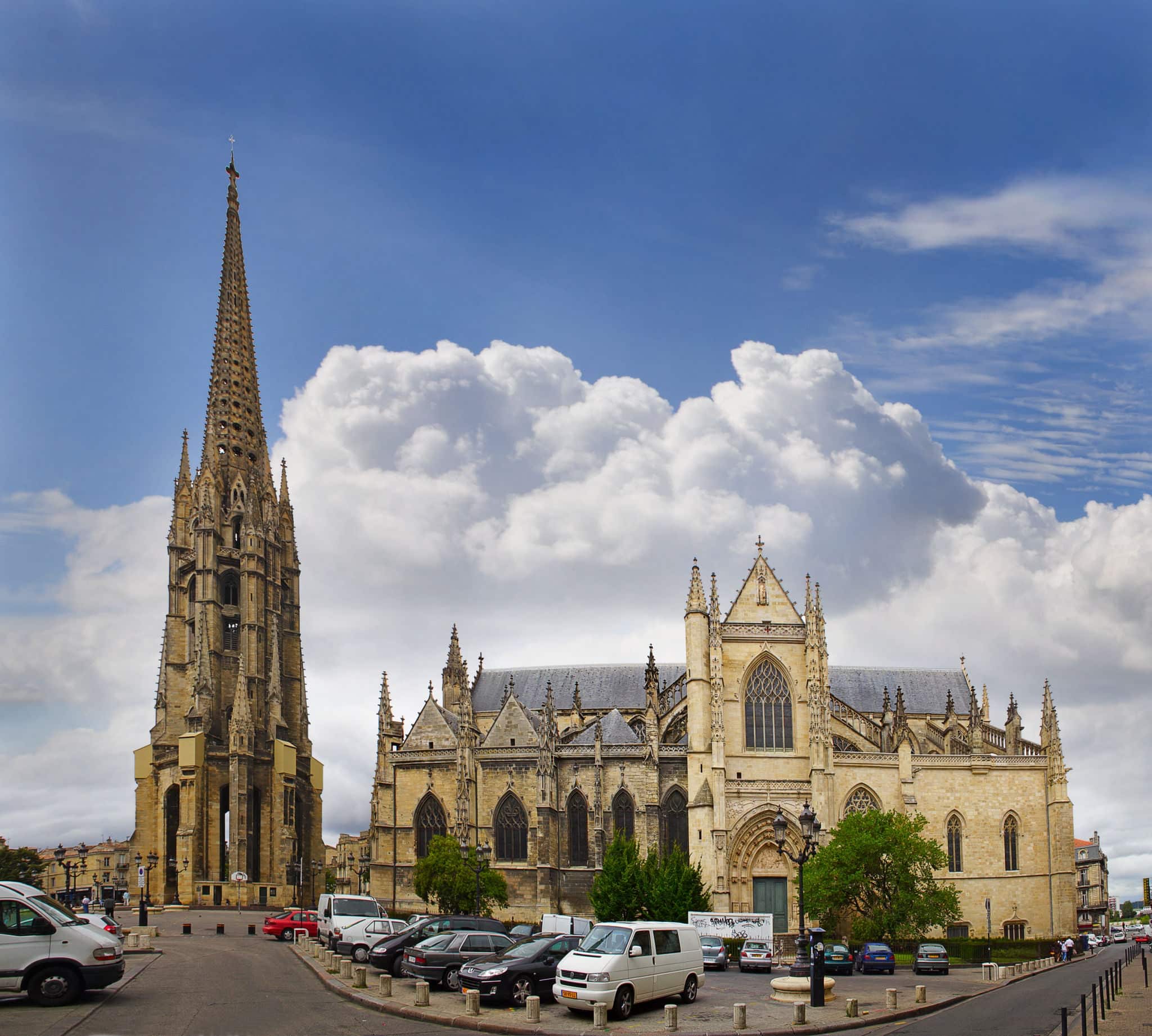 The separate bell tower and Saint Michel Basilica, Bordeaux, France, UNESCO - the Pilgrim's Road to Santiago de Compostela