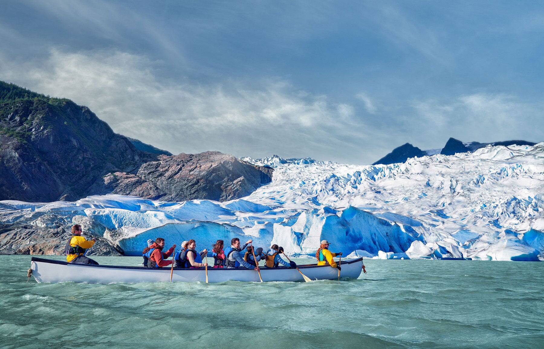 Alaska Kayaking in front of a Glacier
