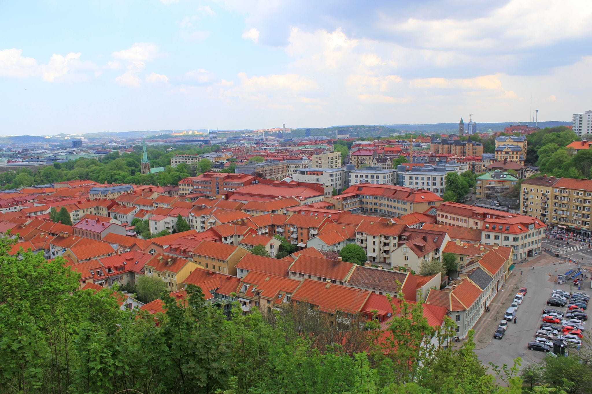 Aerial view over Gothenburg, Sweden