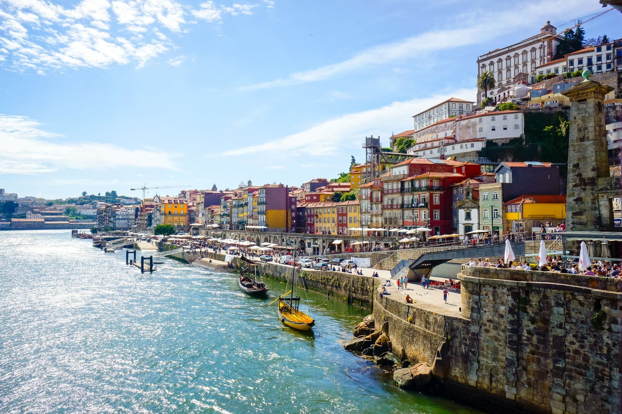 Porto old town embankment on the Douro River