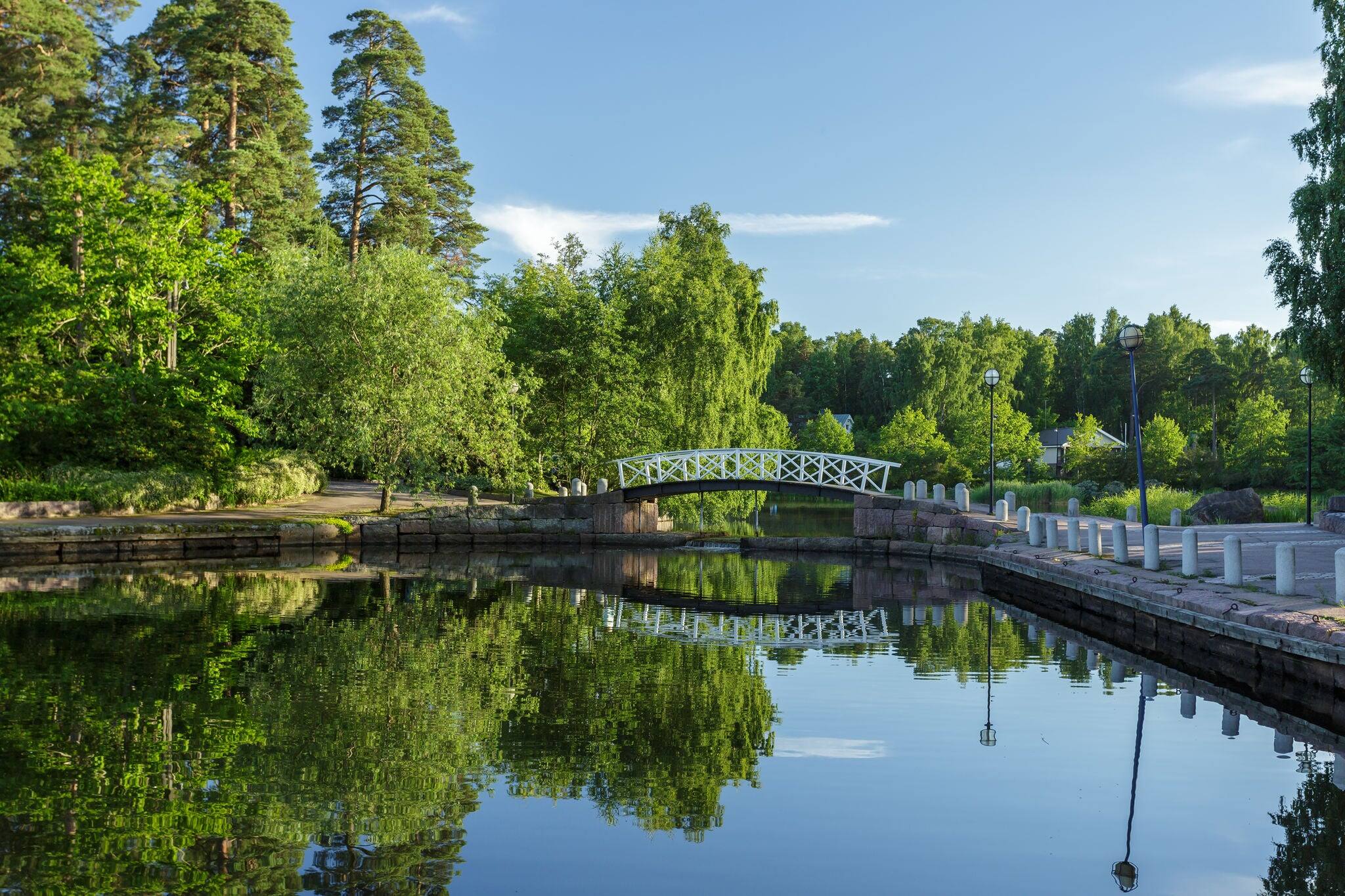 Public park Sapokka in Kotka town, Finland
