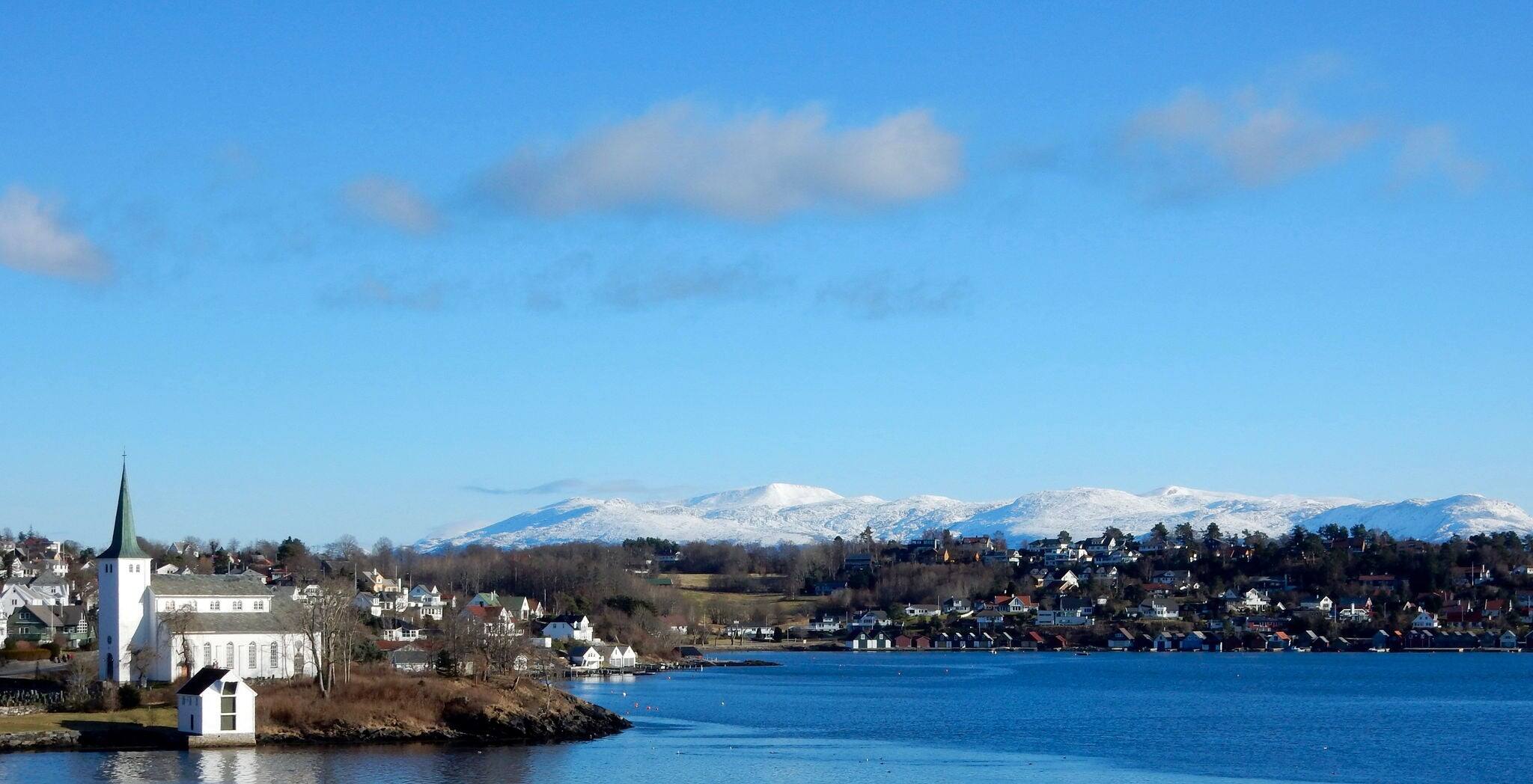 Small town Leirvik on the island Stord in Norway