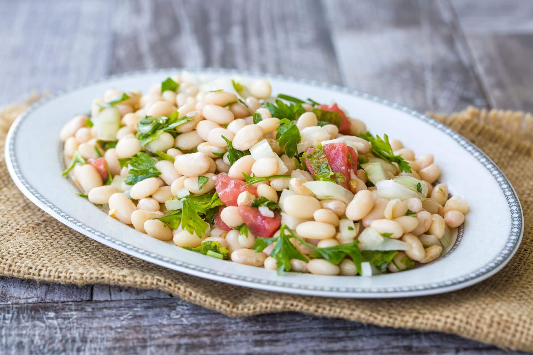 Turkish foods; dried beans food (Piyaz)