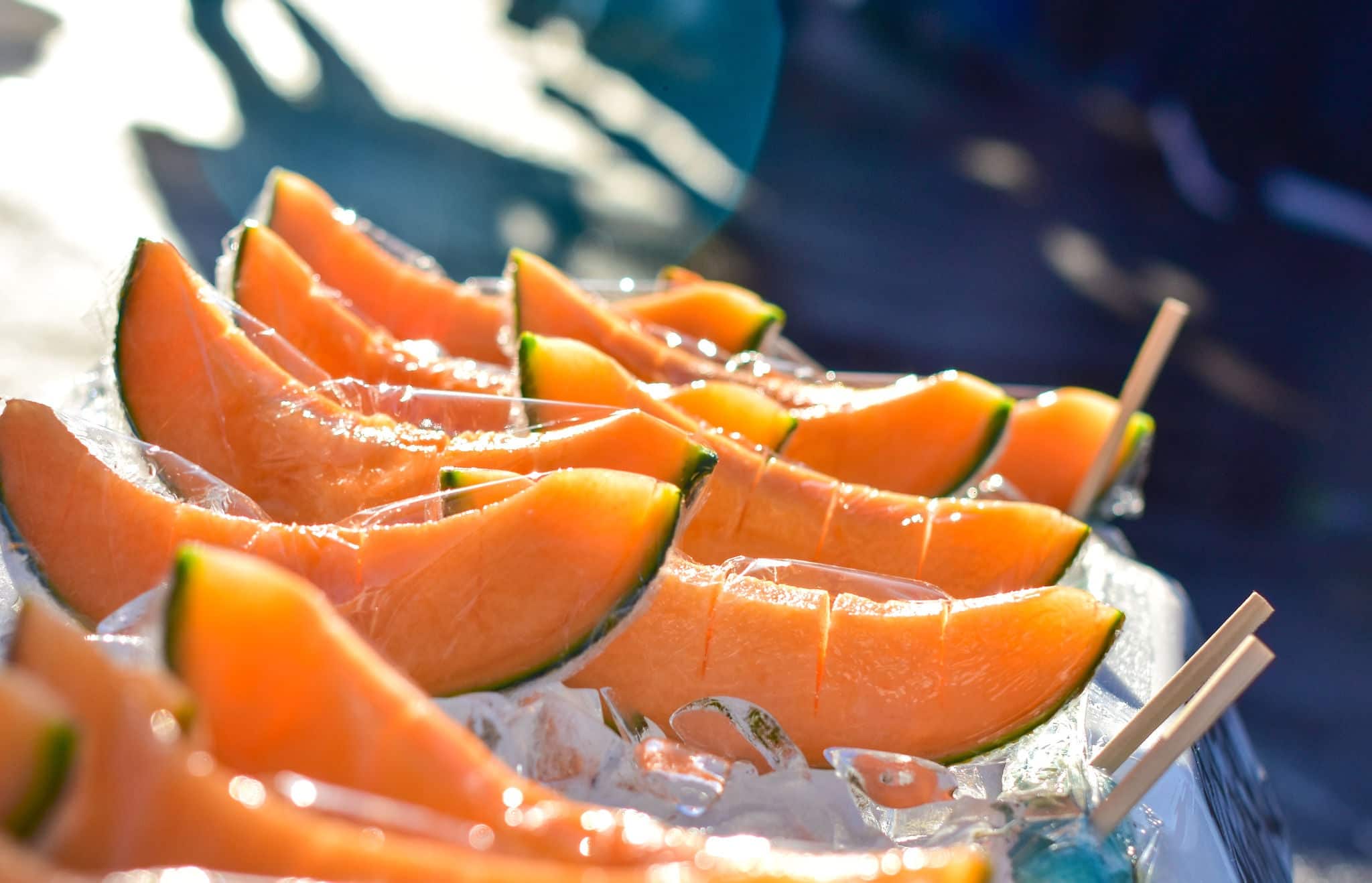 Sweet Melon in Hakodate Morning Market japan. Japanese melon