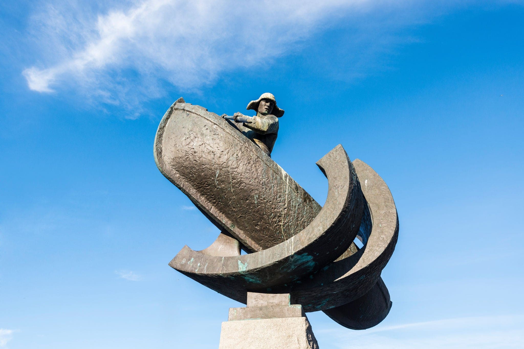 Monument to whale hunters near the port in Tromso, Norway