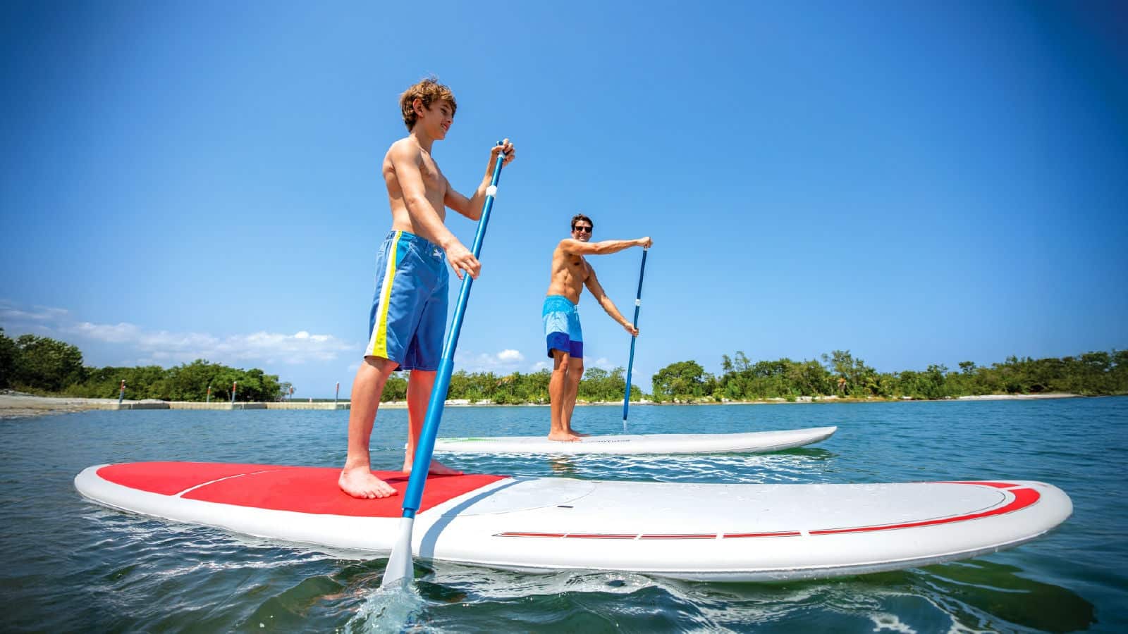 Stand up paddleboarding on Great Stirrup Cay