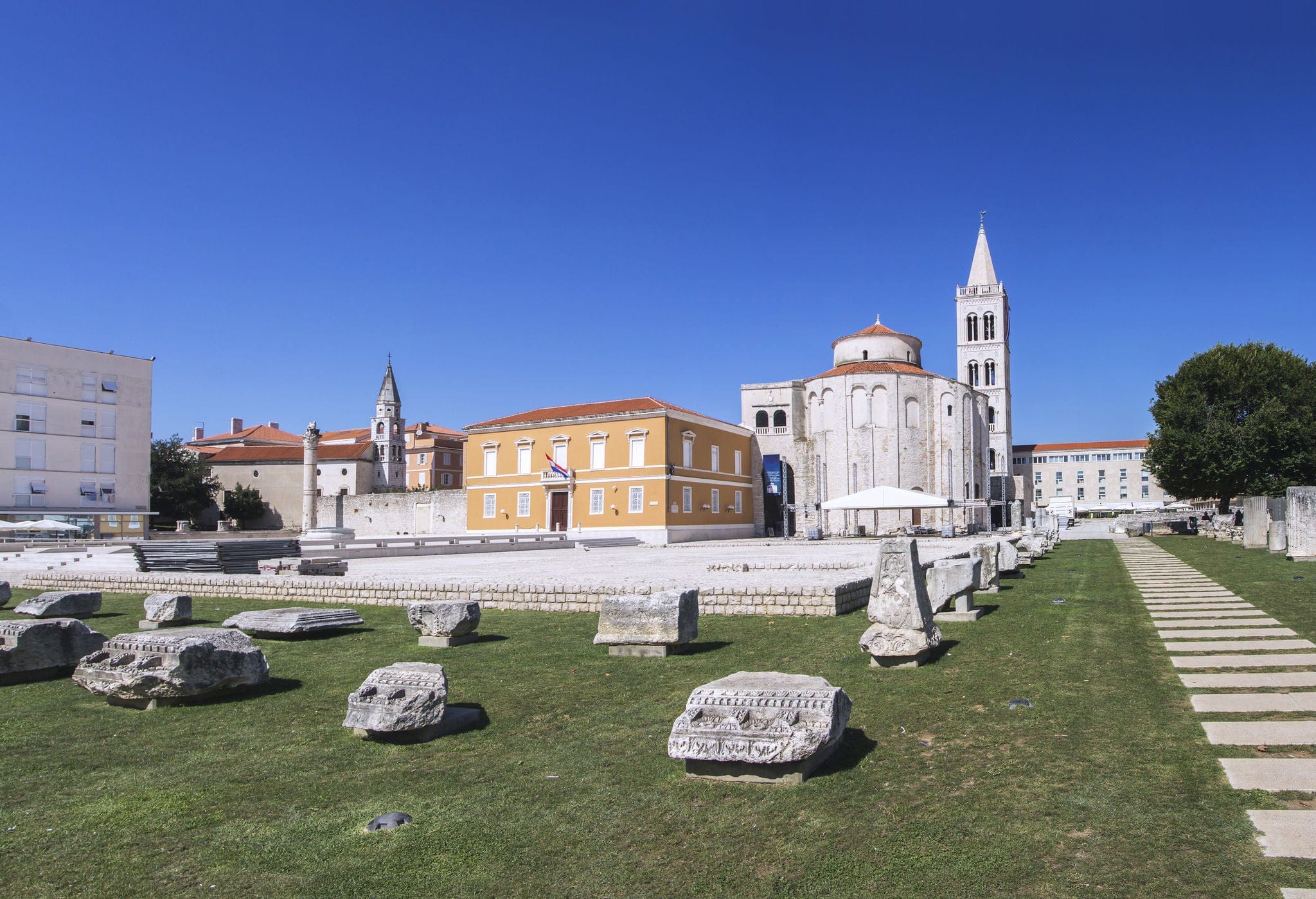 Forum with Church of St. Donat in Zadar, Croatia.