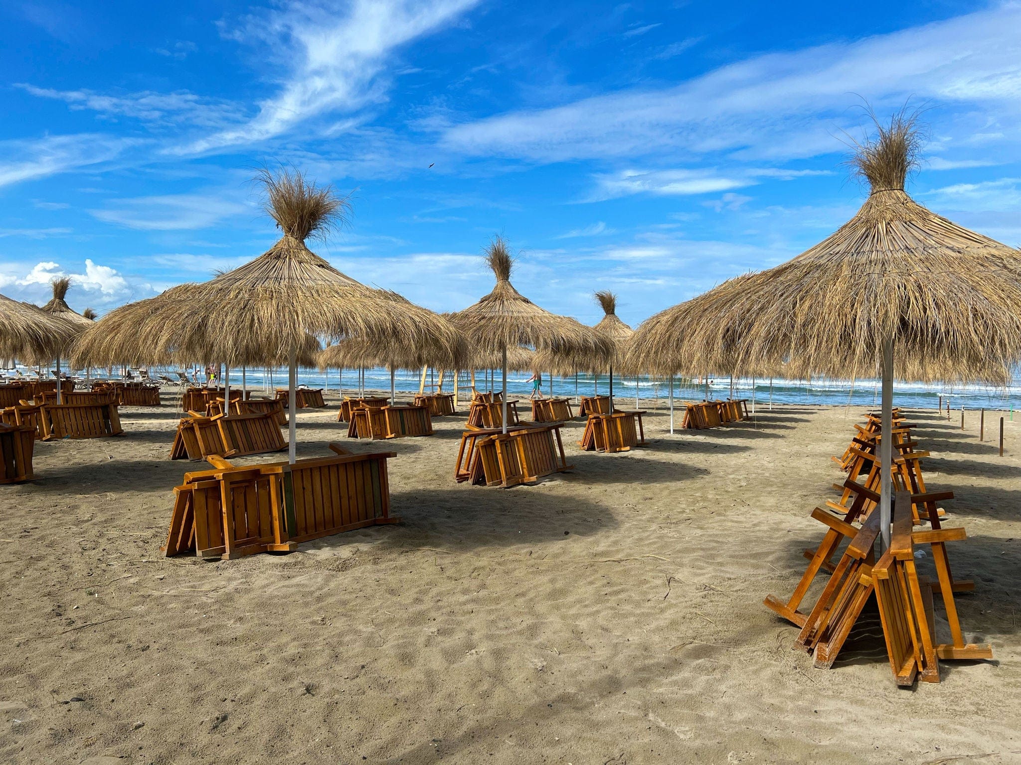 White sand beach in Durres Albania