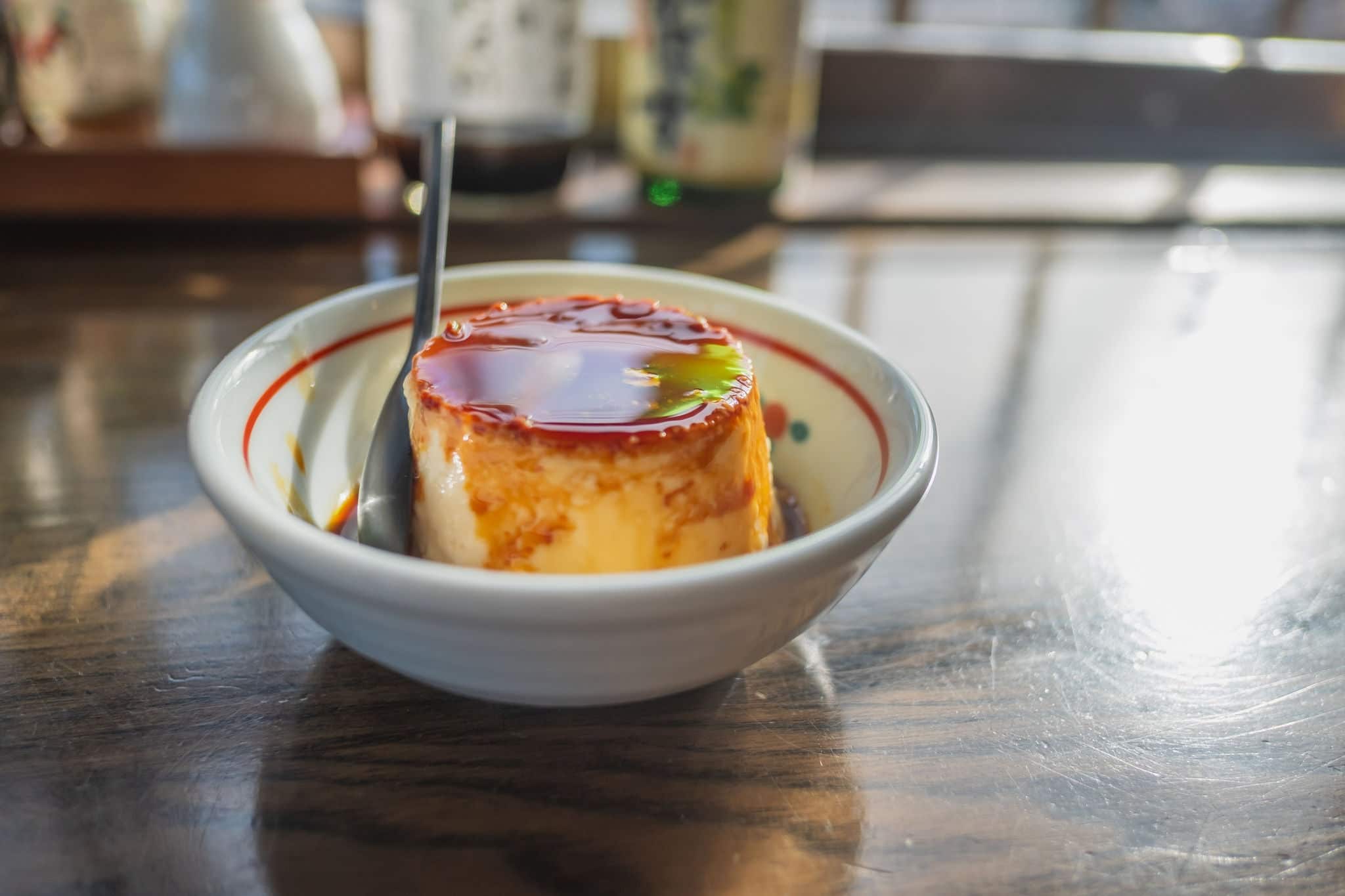 Jigoku-mushi Pudding, homade japanese pudding, hell streaming, Myoban Jigoku, Beppu, Kyushu, Japan