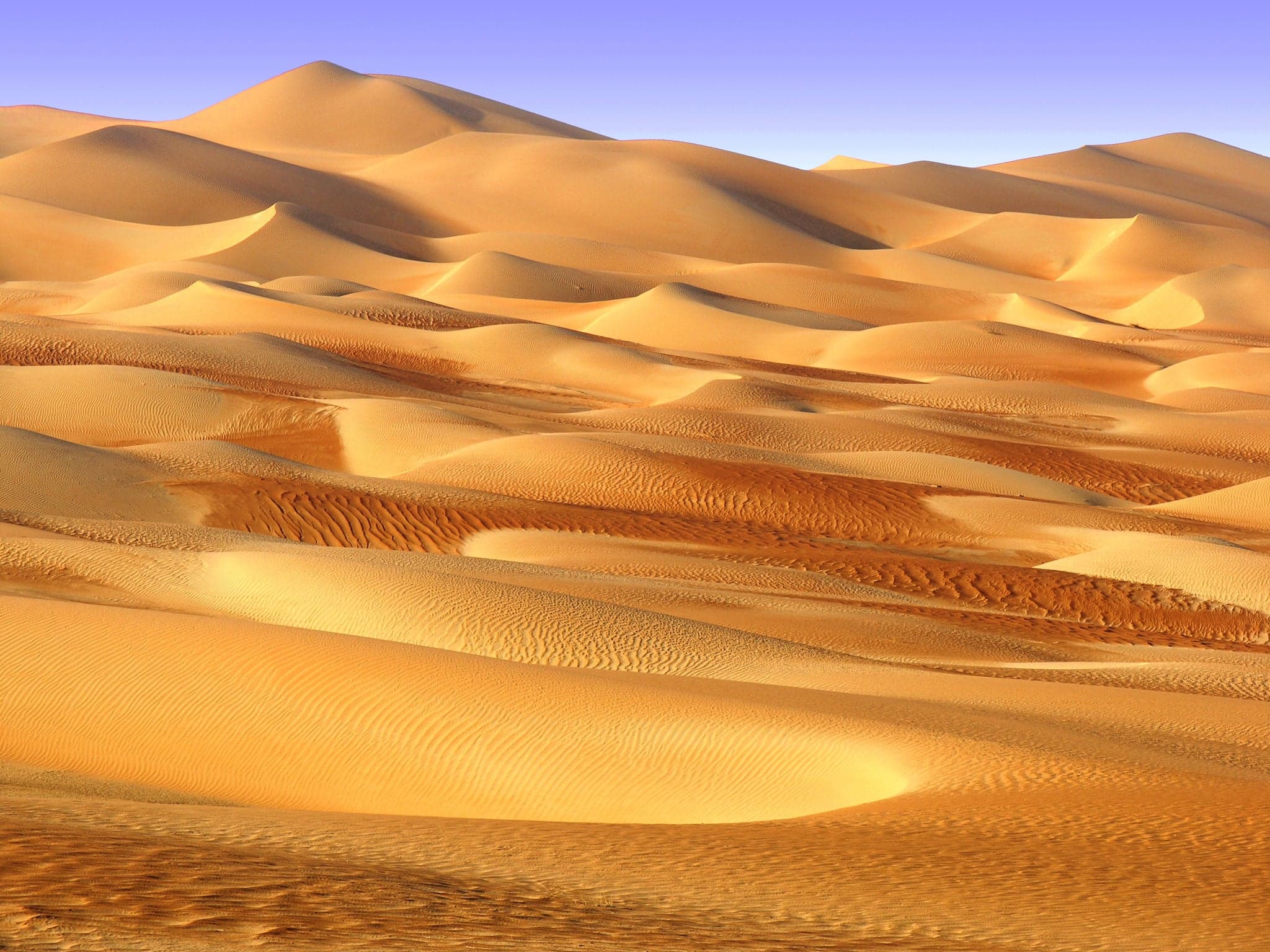 Middle East desert - colourful patterns of the Liwa Desert, which is part of the Rub al Khali Desert or Empty Quarter desert, straddling UAE, Oman, Yemen and Saudi Arabia