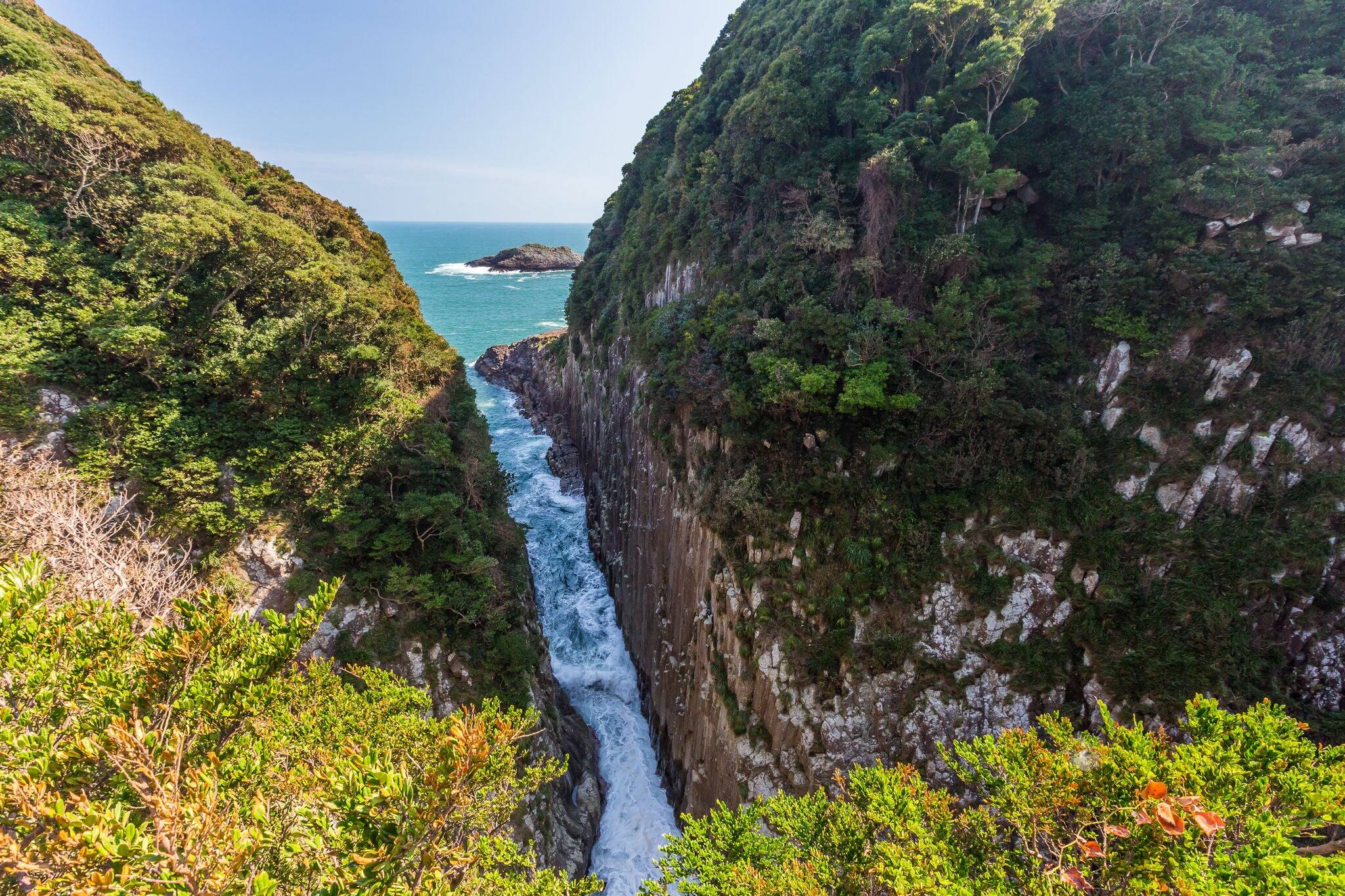 Beautiful coastline of Hyuga cape in Miyazaki, Kyushu