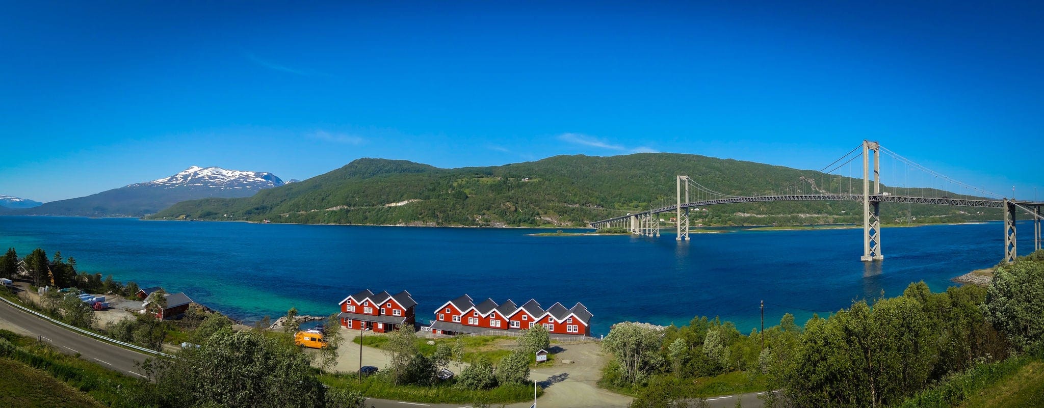 The Tjeldsund Bridge, suspension road bridge.