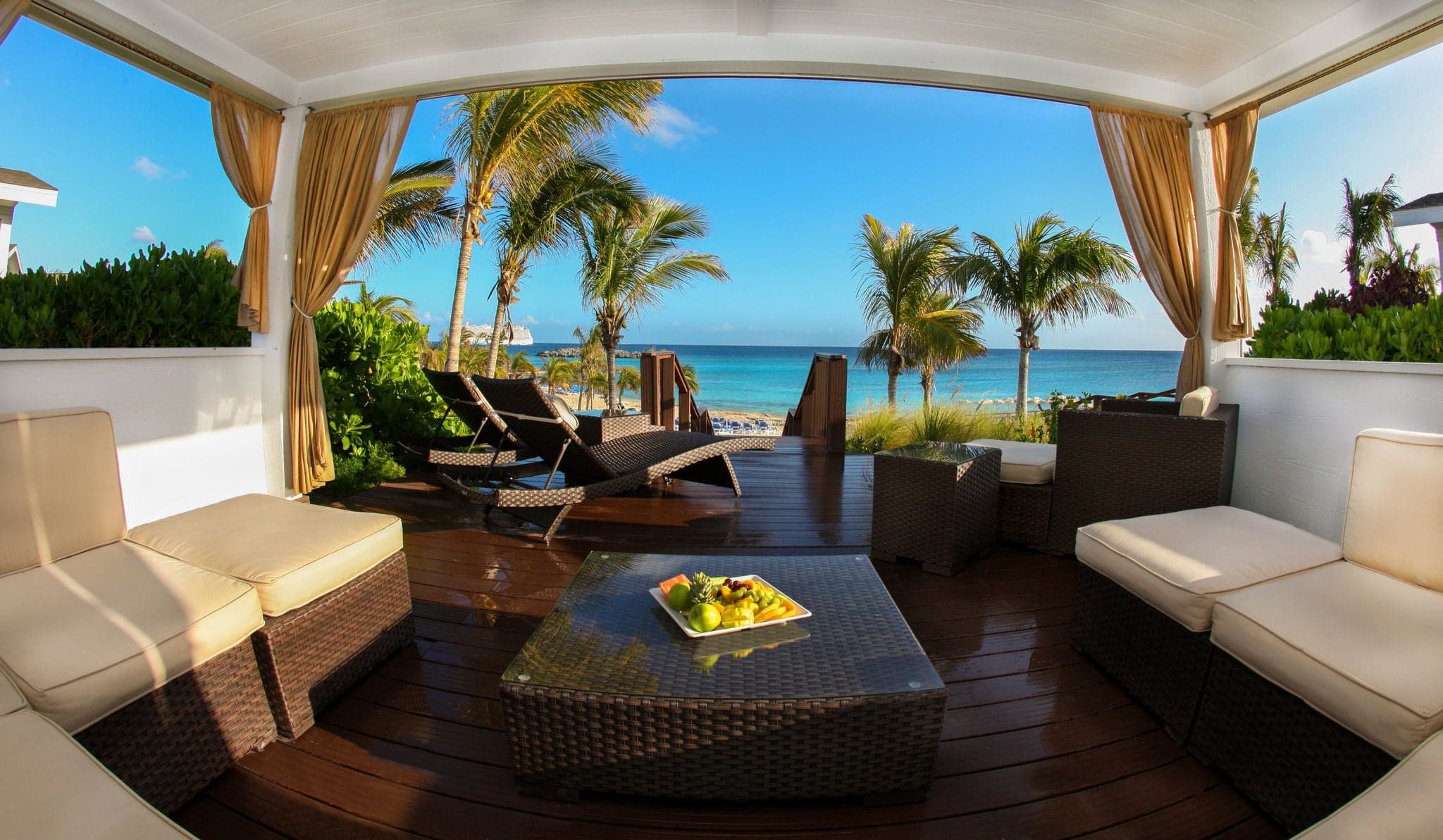 Cabana with beach view in Great Stirrup Cay