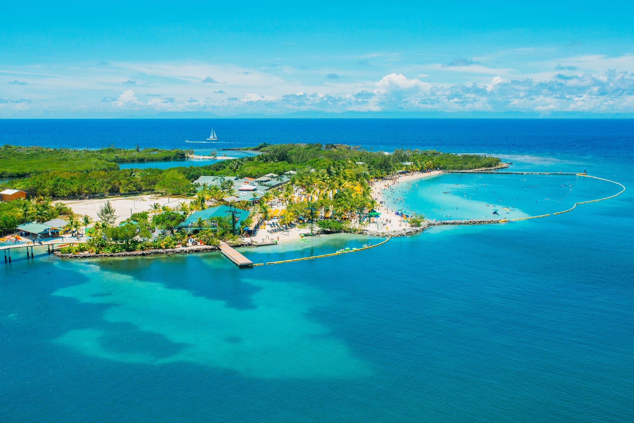 Caribbean beach sunny day blue water
