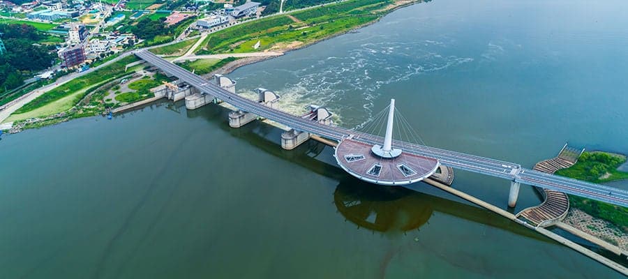 See where serenity meets strength at Gangjeong Goryeong Weir.
