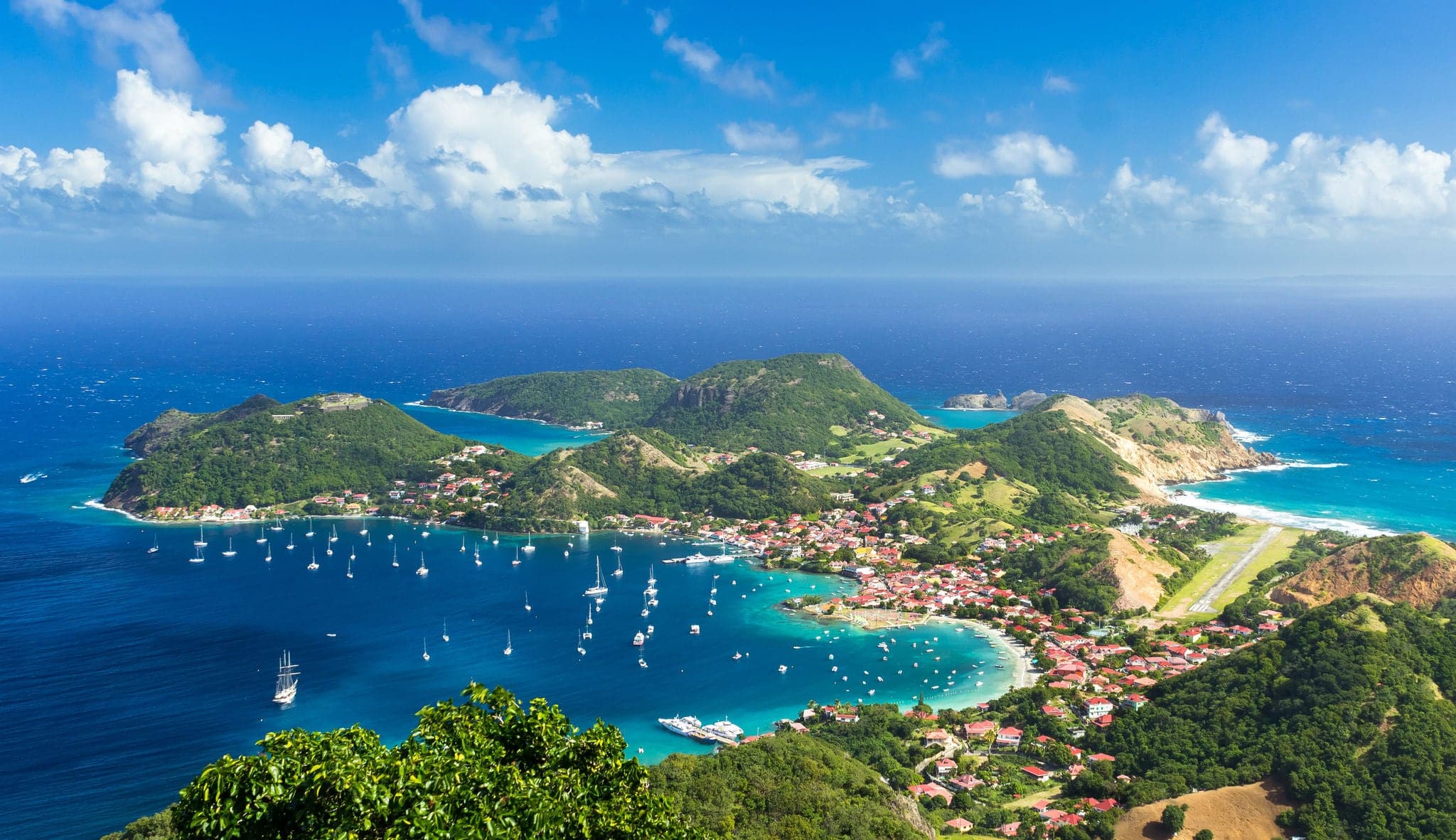 Overlook of Island Town in Guadeloupe
