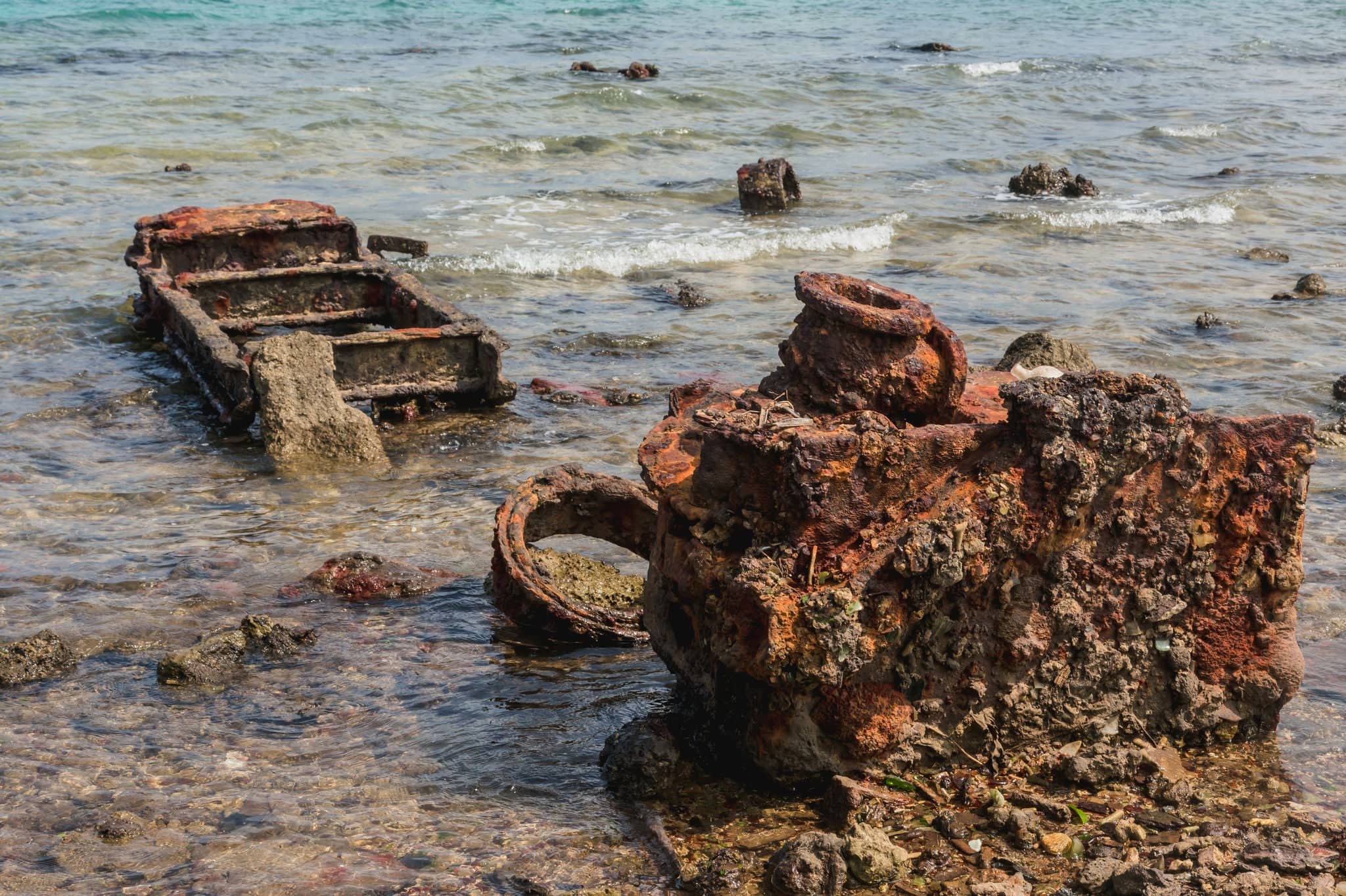 Million Dollar Point with military equipment in the see, a popular diving spot. Luganville-Espiritu Santo island-Vanuatu