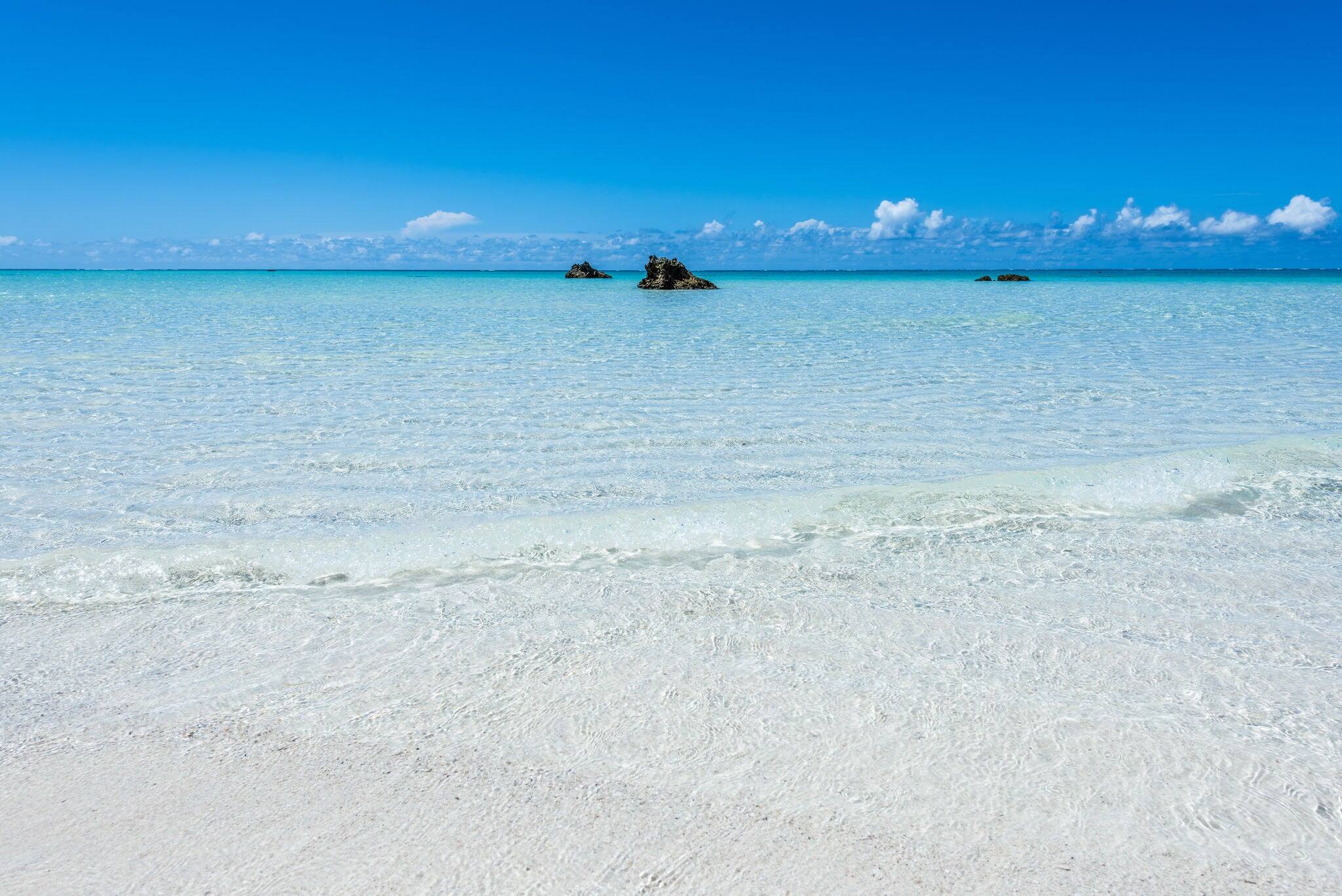 Beautiful sea of Miyakojima, Japan.