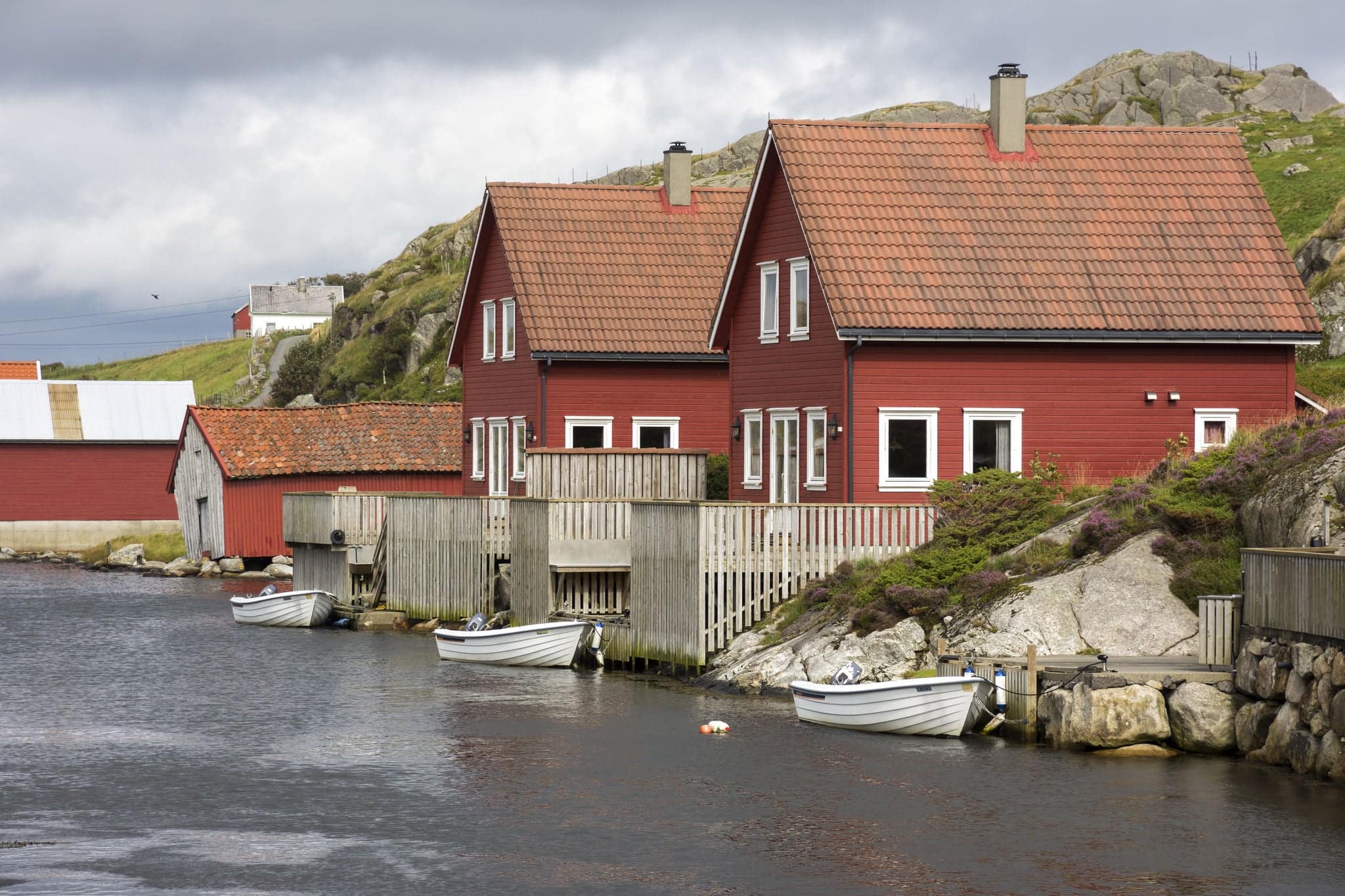 houses on the coast Egersund Fyr in Norway