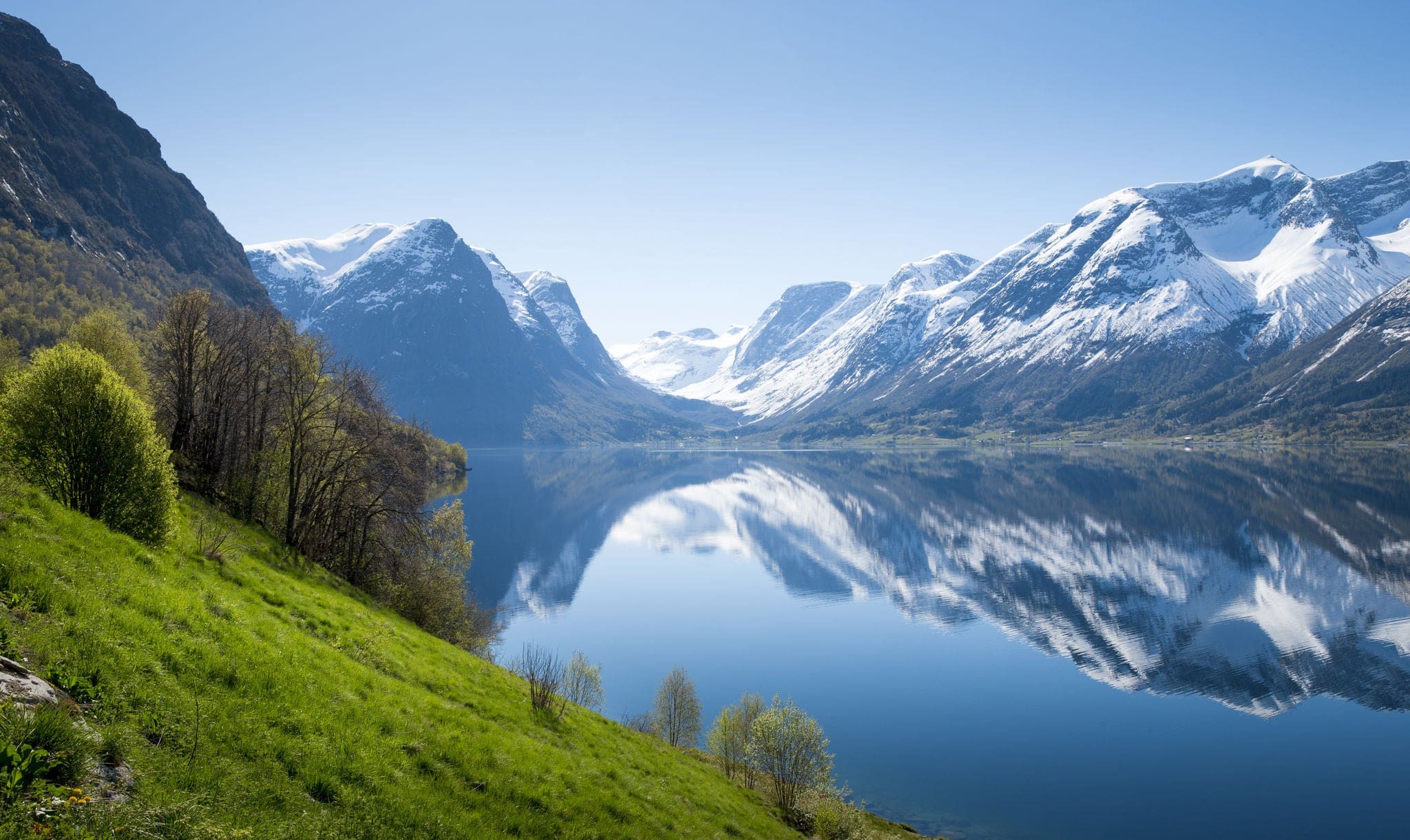 Panorama of fjord in Norway