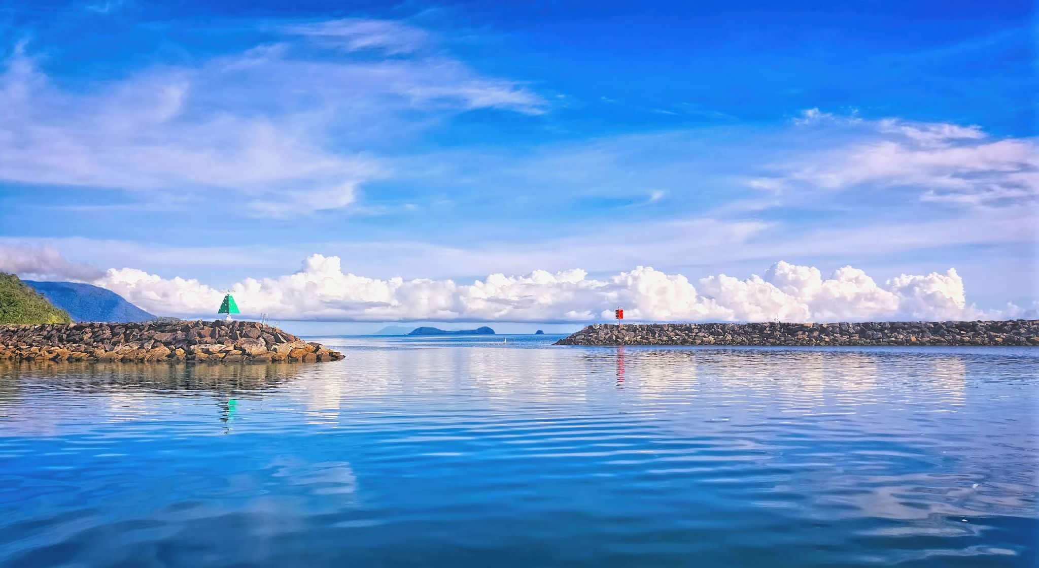 beautiful day at Yorkeys Knob Cairns Australia view from jetty
