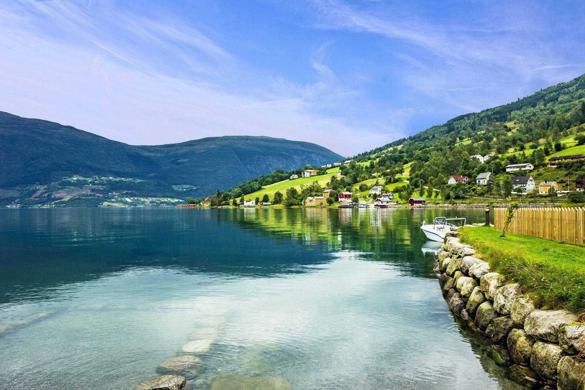 Norway, landscape - fjords in village Olden