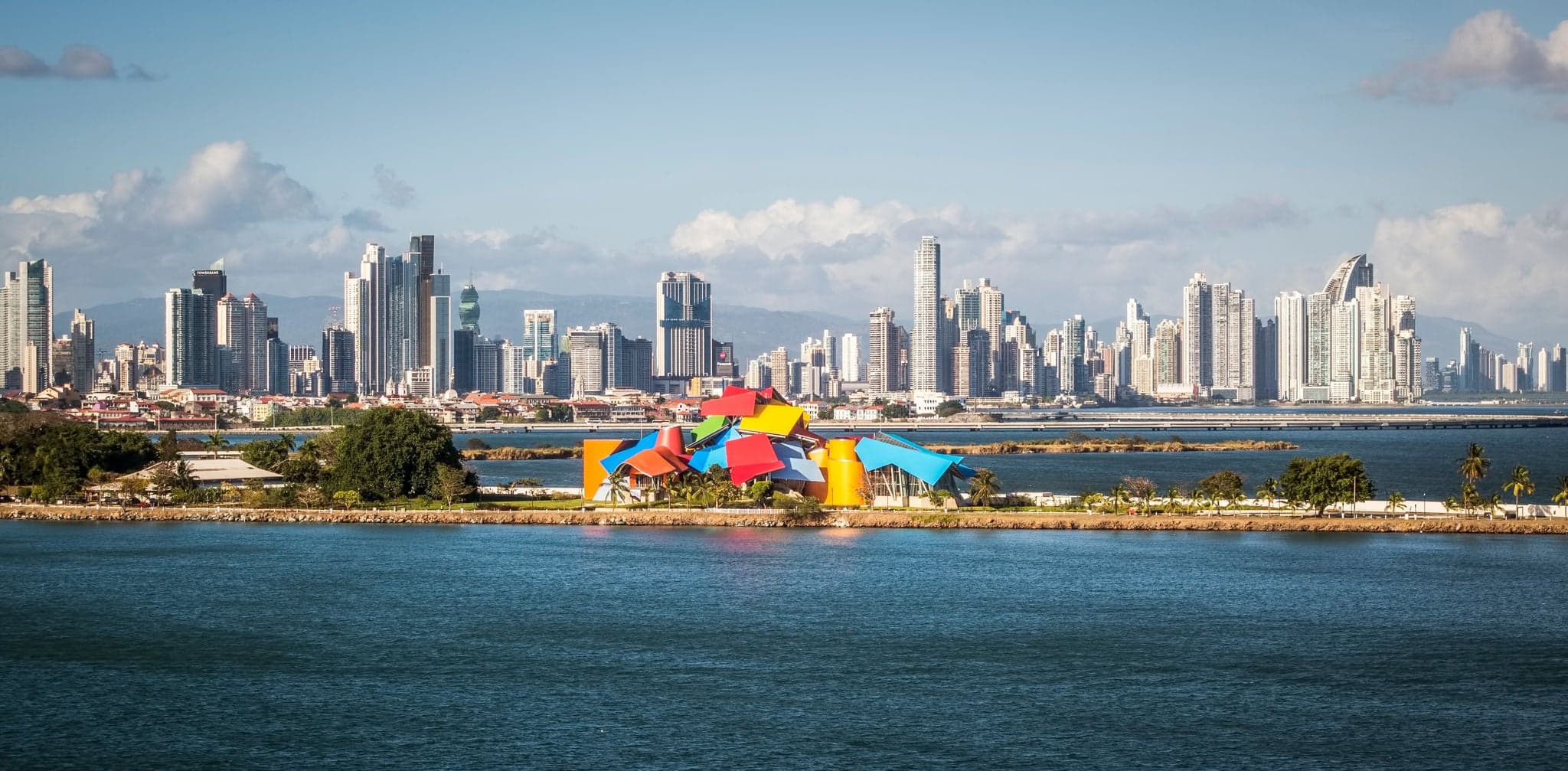 panorama of Panama City seen from the sea