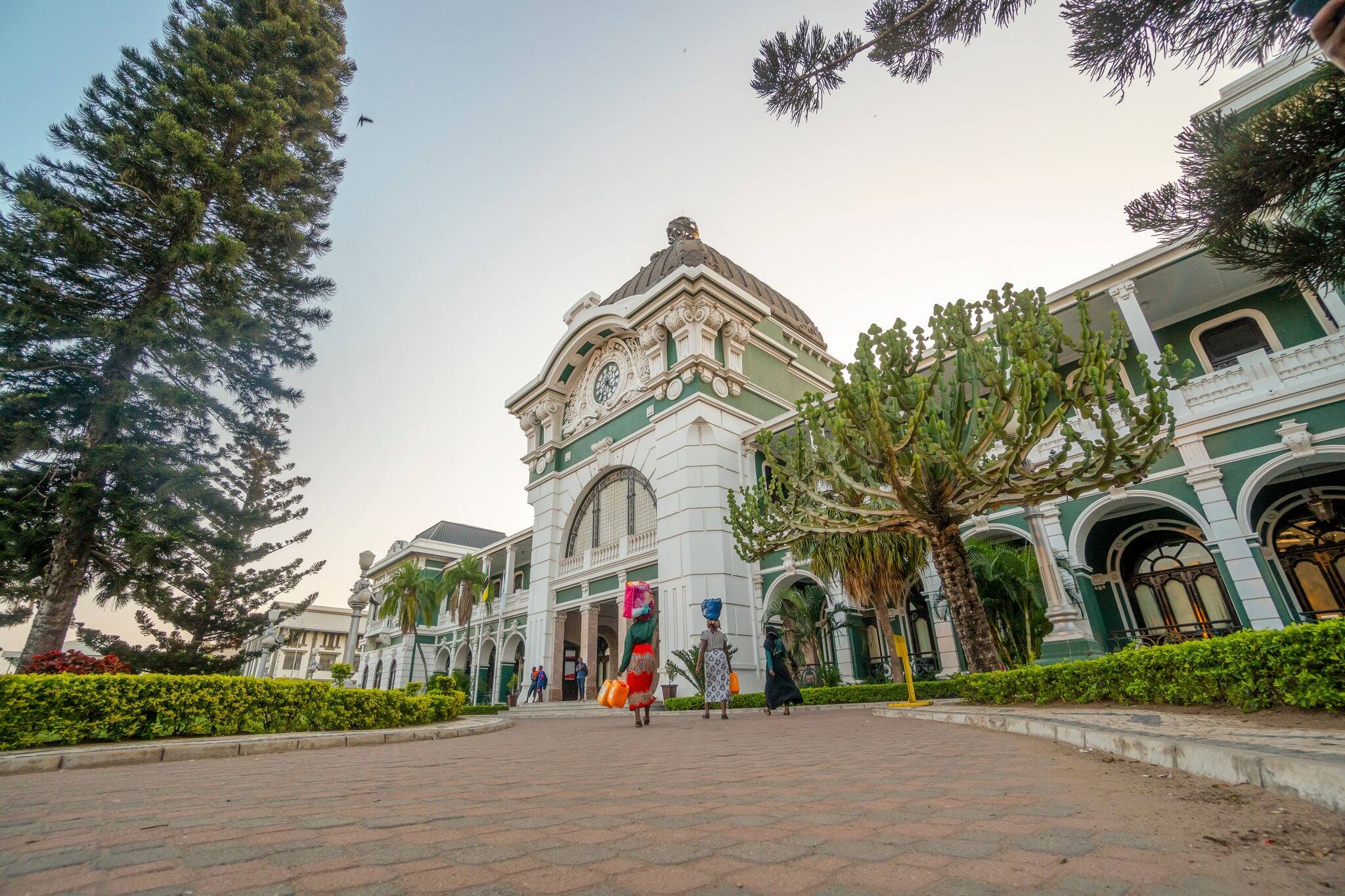 Beautiful, historic railway station built be Portuguese in Maputo, Mozambique