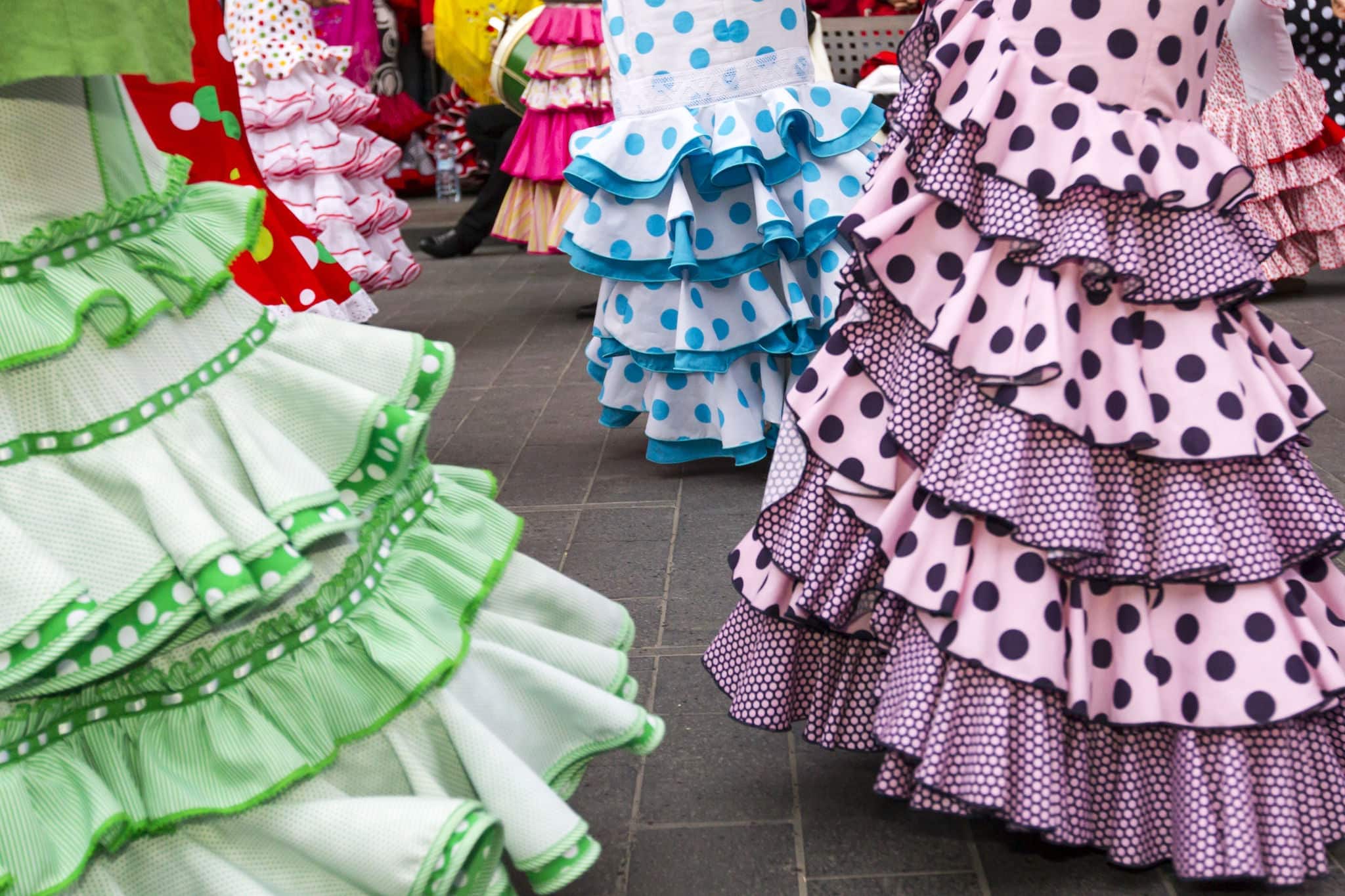 skirts of Spanish Flamenco dancers