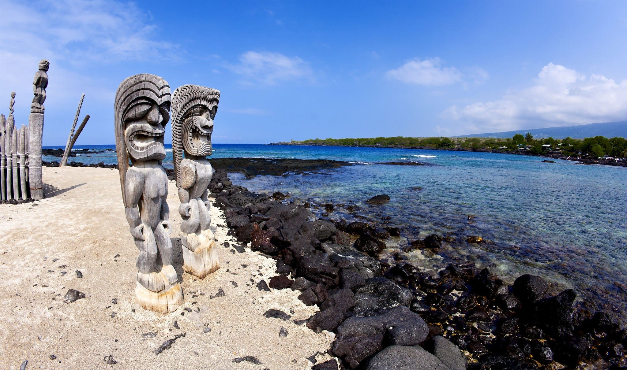 Wide Angle Tkis at Place of Refuge in Kona Hawaii