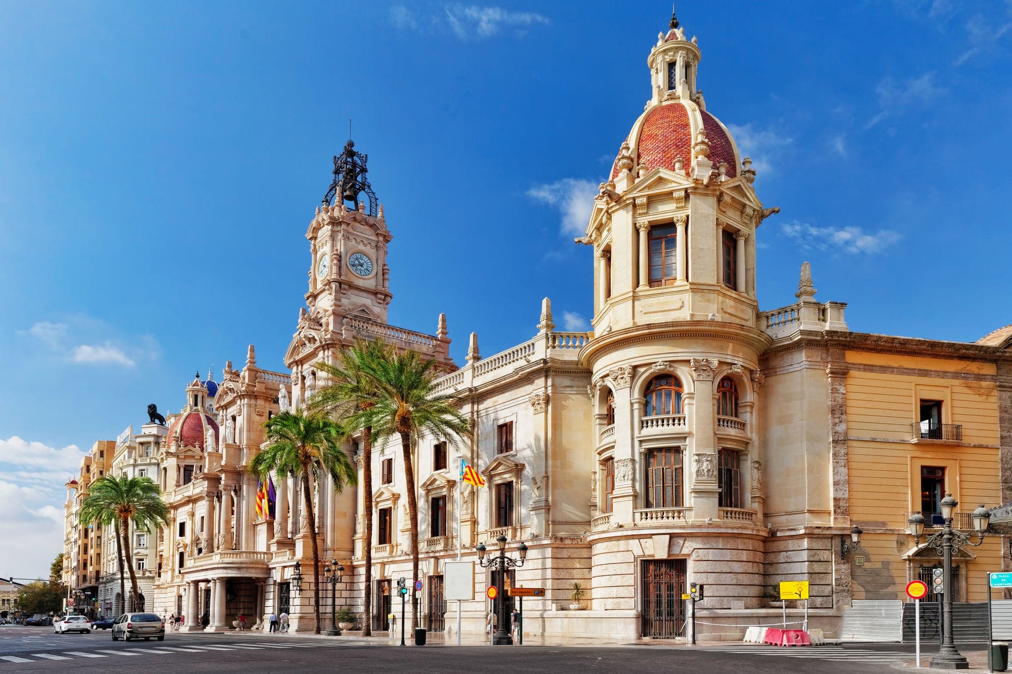 Cityscape historical places  of Valencia - city in Spain .