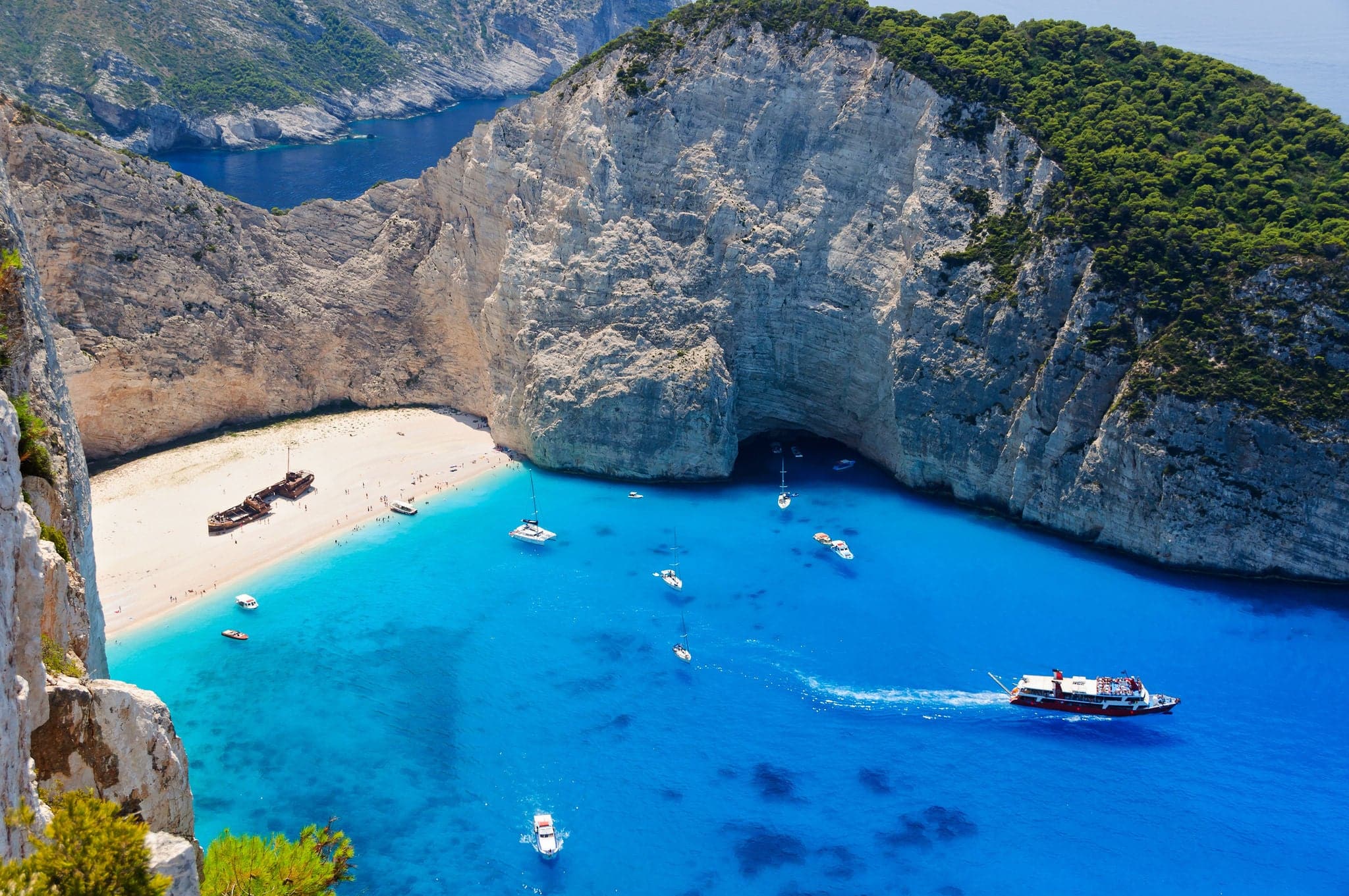 Famous shipwreck bay, Zakynthos island, Greece