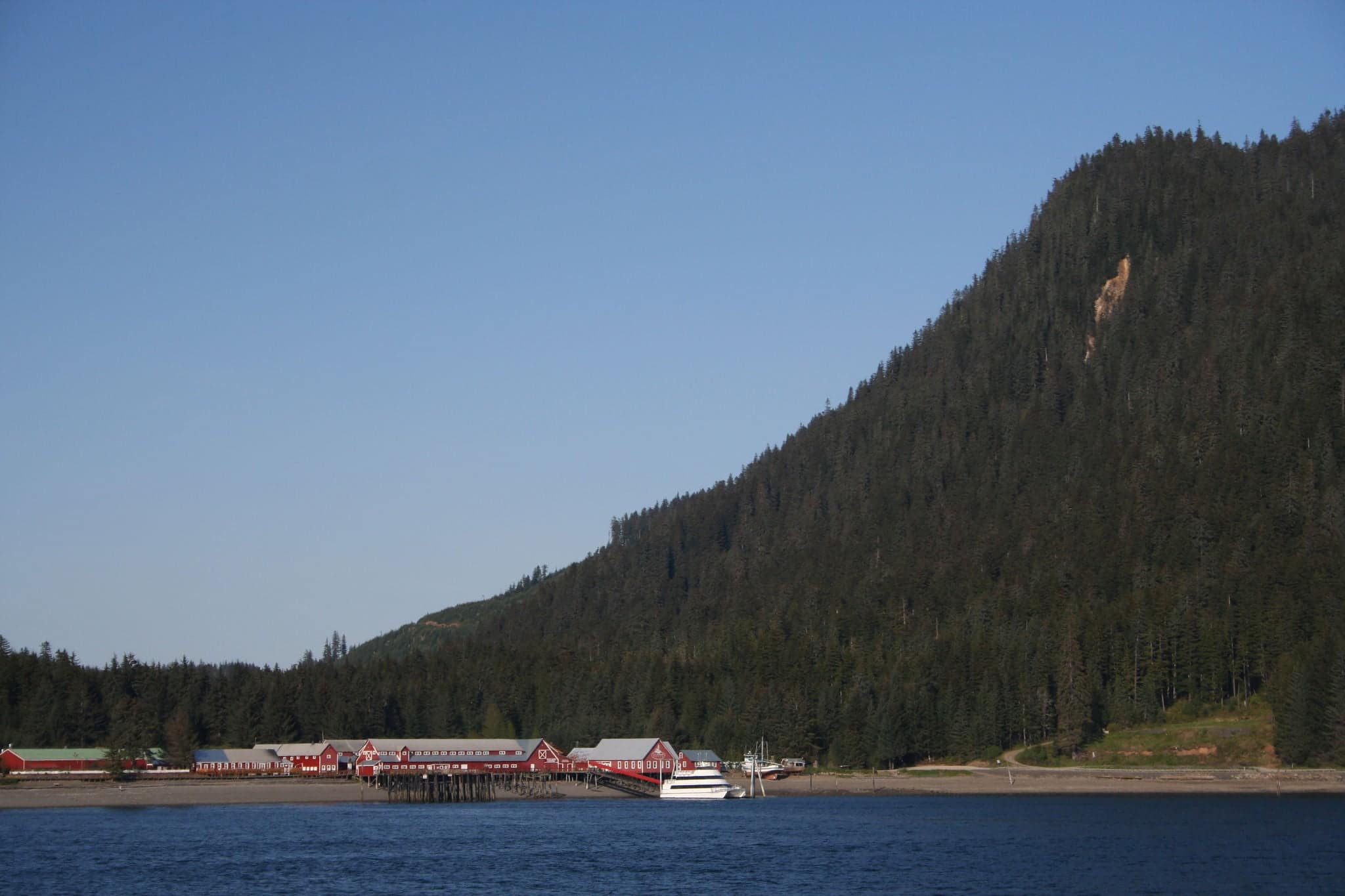 Old Fish Cannery at Native Village of Hoonah Alaska now used by Cruise Ships for Tourists